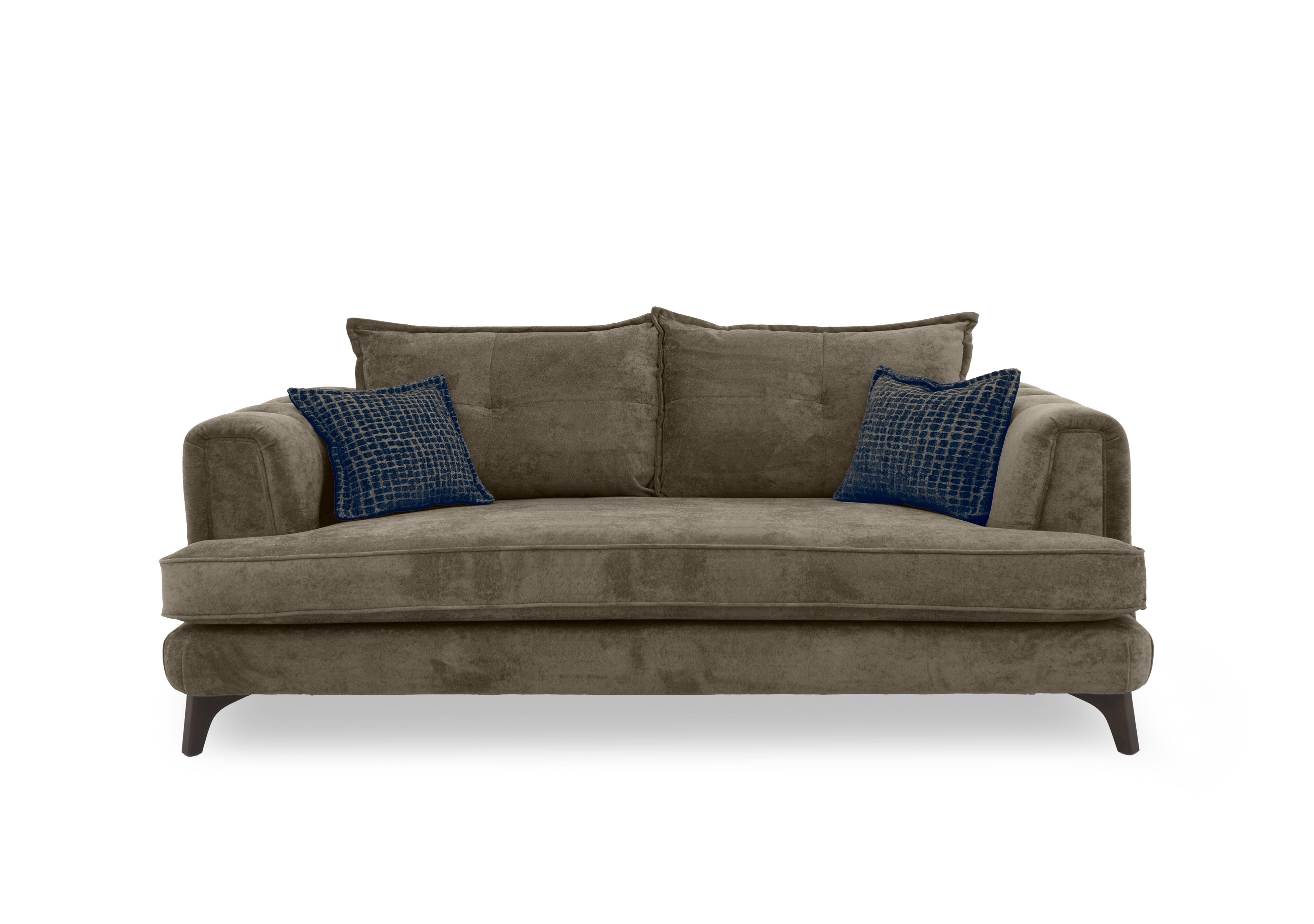 Farrah 4 Seater Classic Back Sofa in Riga Mink - Zena Blue Dw on Furniture Village