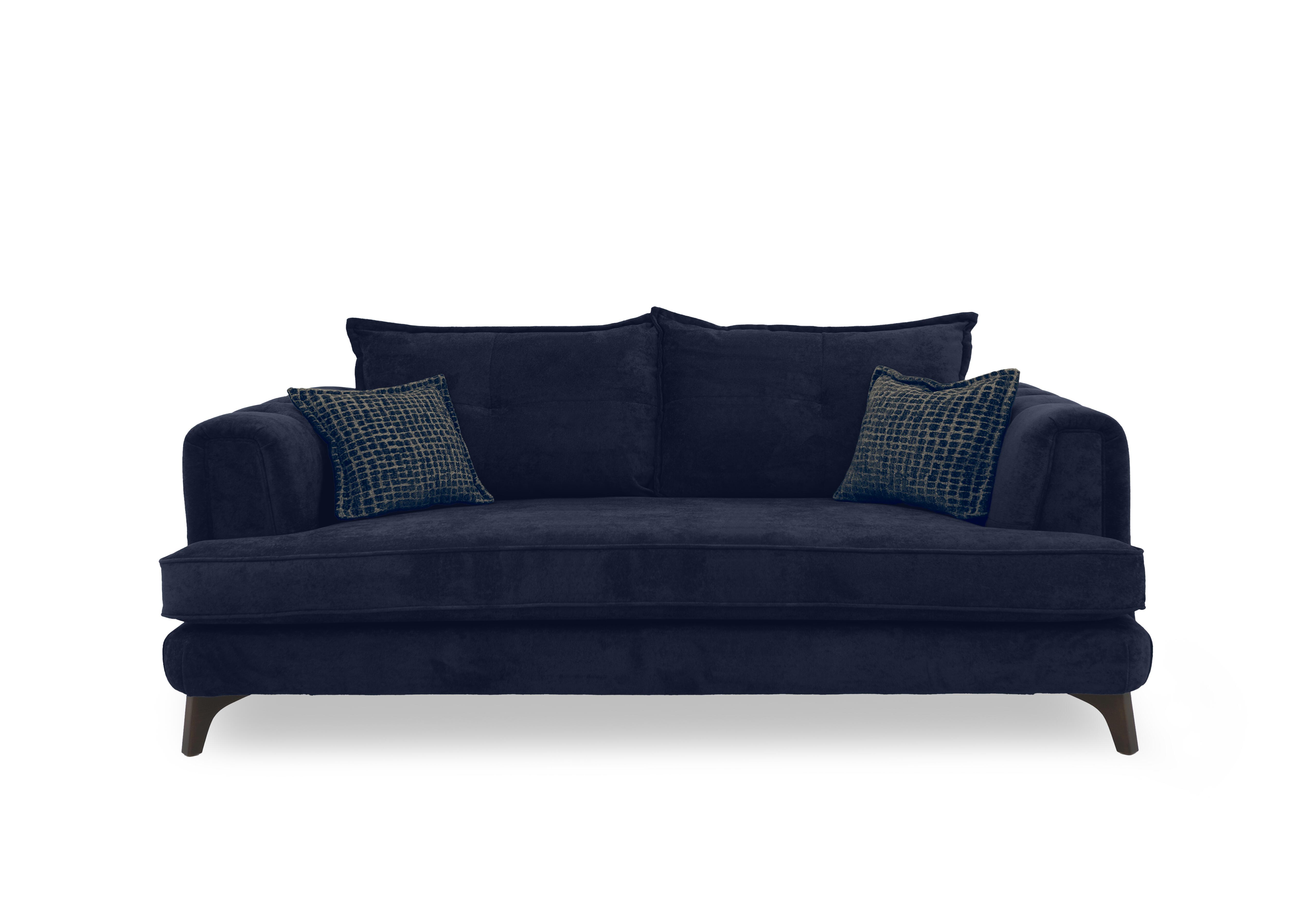 Farrah 4 Seater Classic Back Sofa in Riga Navy - Zena Blue Dw on Furniture Village