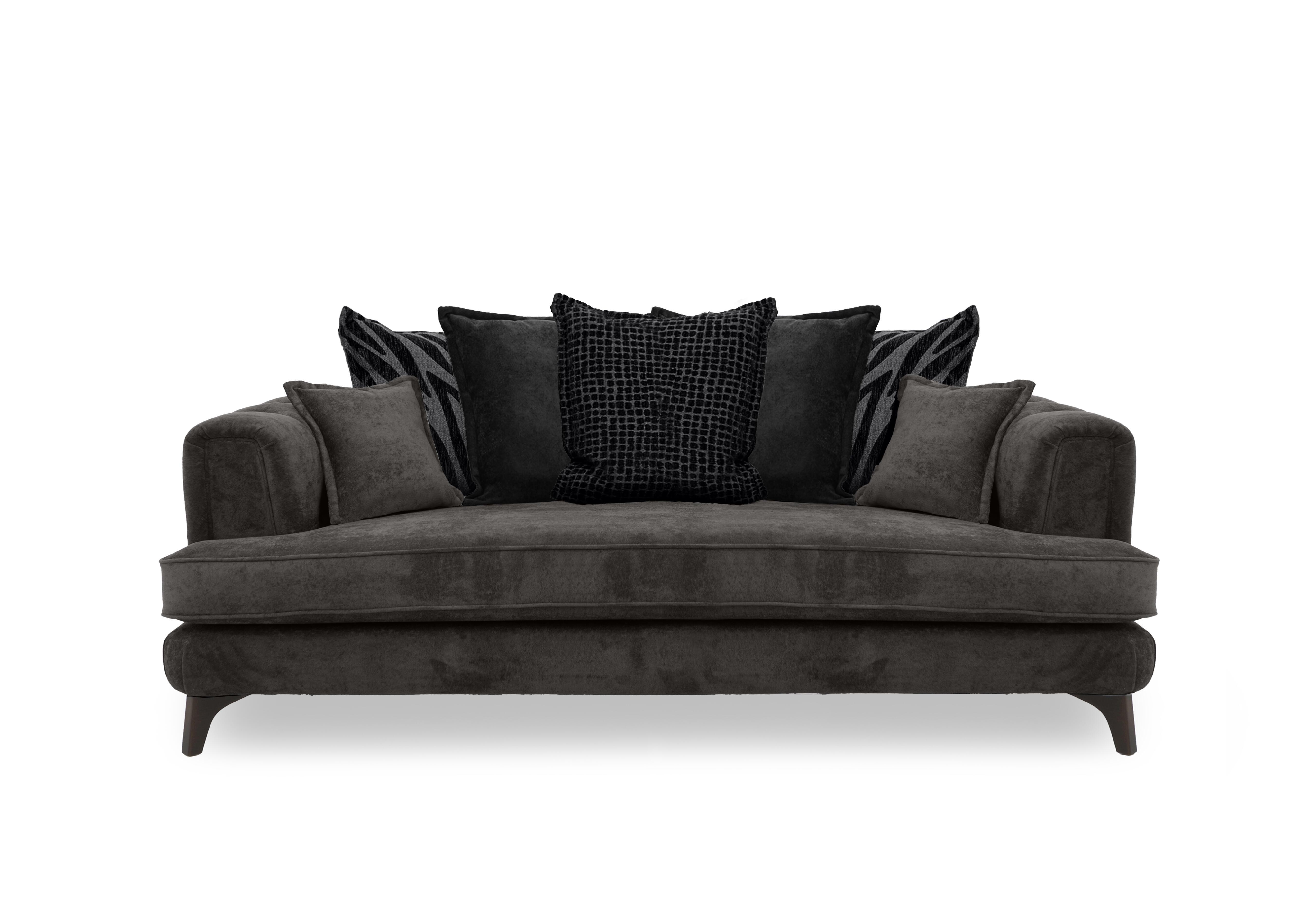 Farrah 4 Seater Scatter Back Sofa in Riga Asphalt - Zena Black Dw on Furniture Village