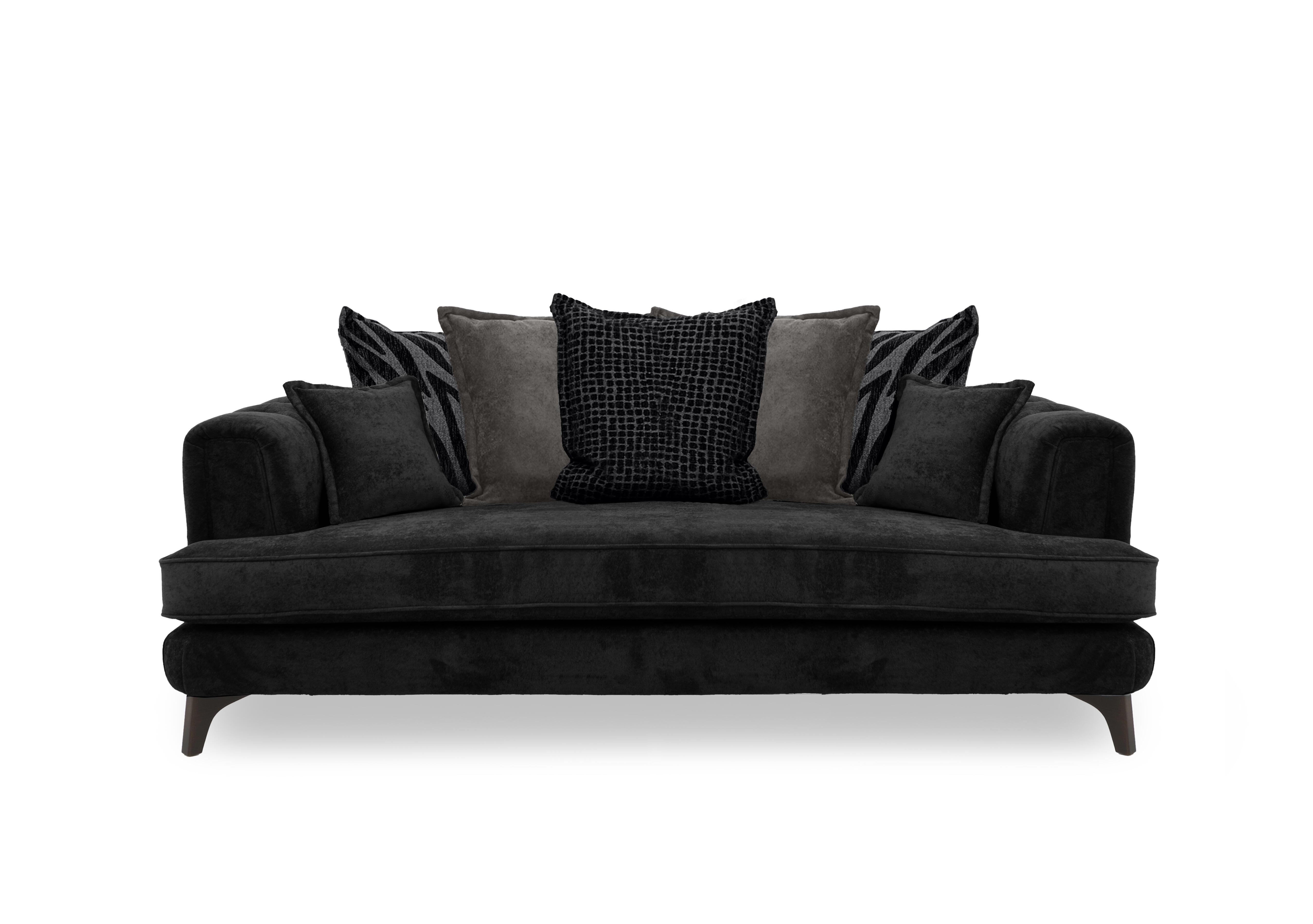Farrah 4 Seater Scatter Back Sofa in Riga Black - Zena Black Dw on Furniture Village