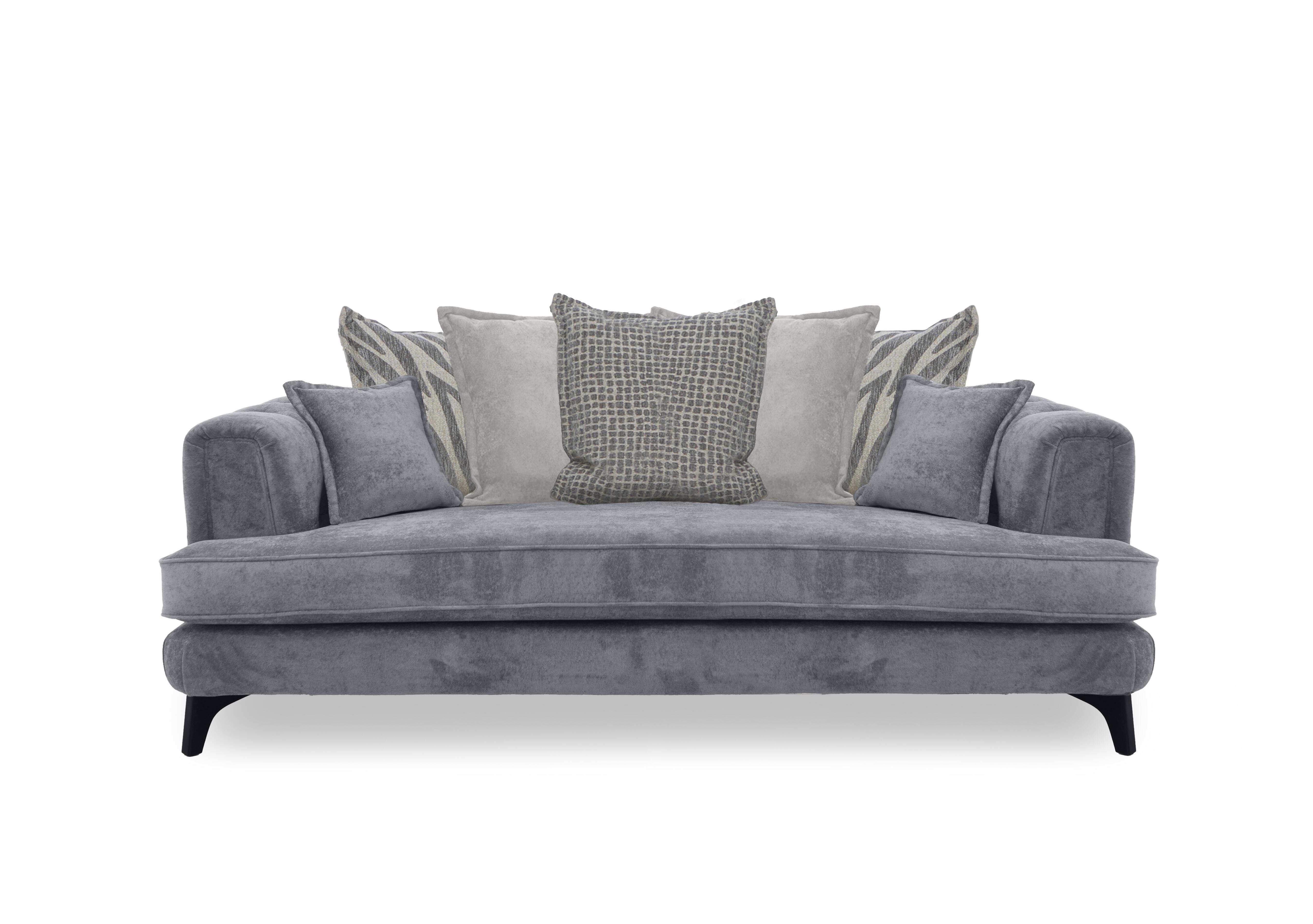 Farrah 4 Seater Scatter Back Sofa in Riga Grey - Zena Silver Dw on Furniture Village