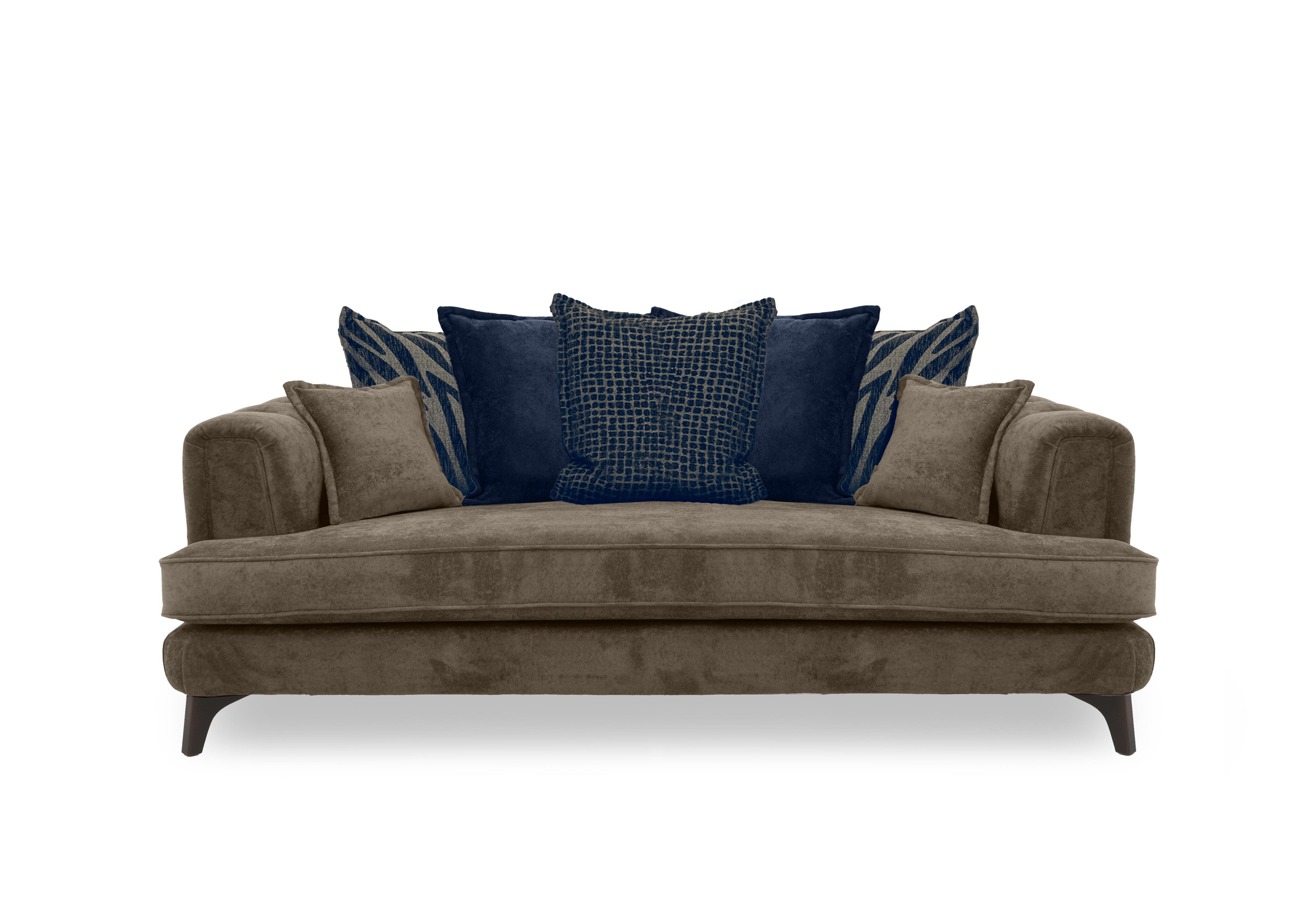 Farrah 4 Seater Scatter Back Sofa in Riga Mink - Zena Blue Dw on Furniture Village