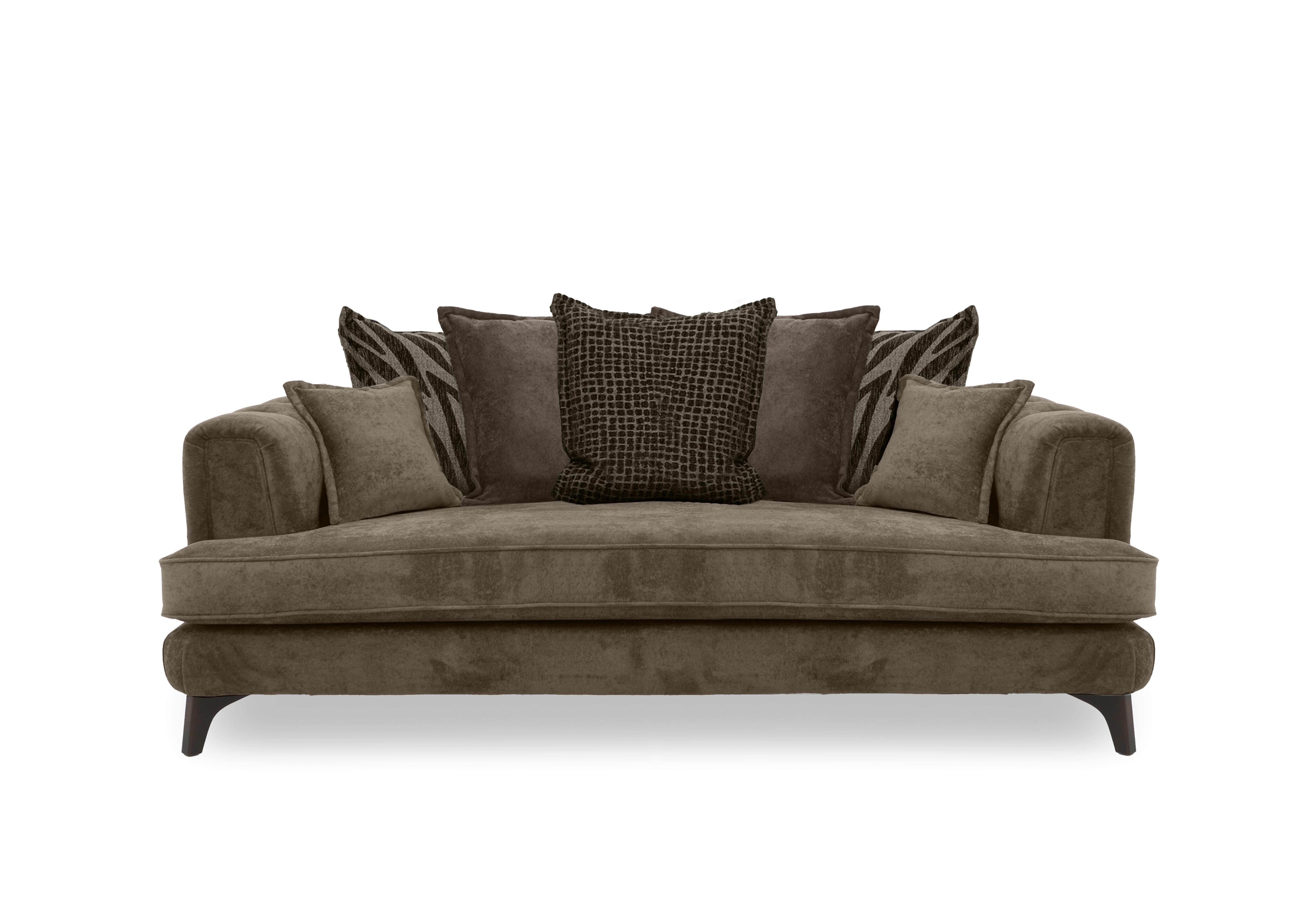 Farrah 4 Seater Scatter Back Sofa in Riga Mink - Zena Brown Dw on Furniture Village