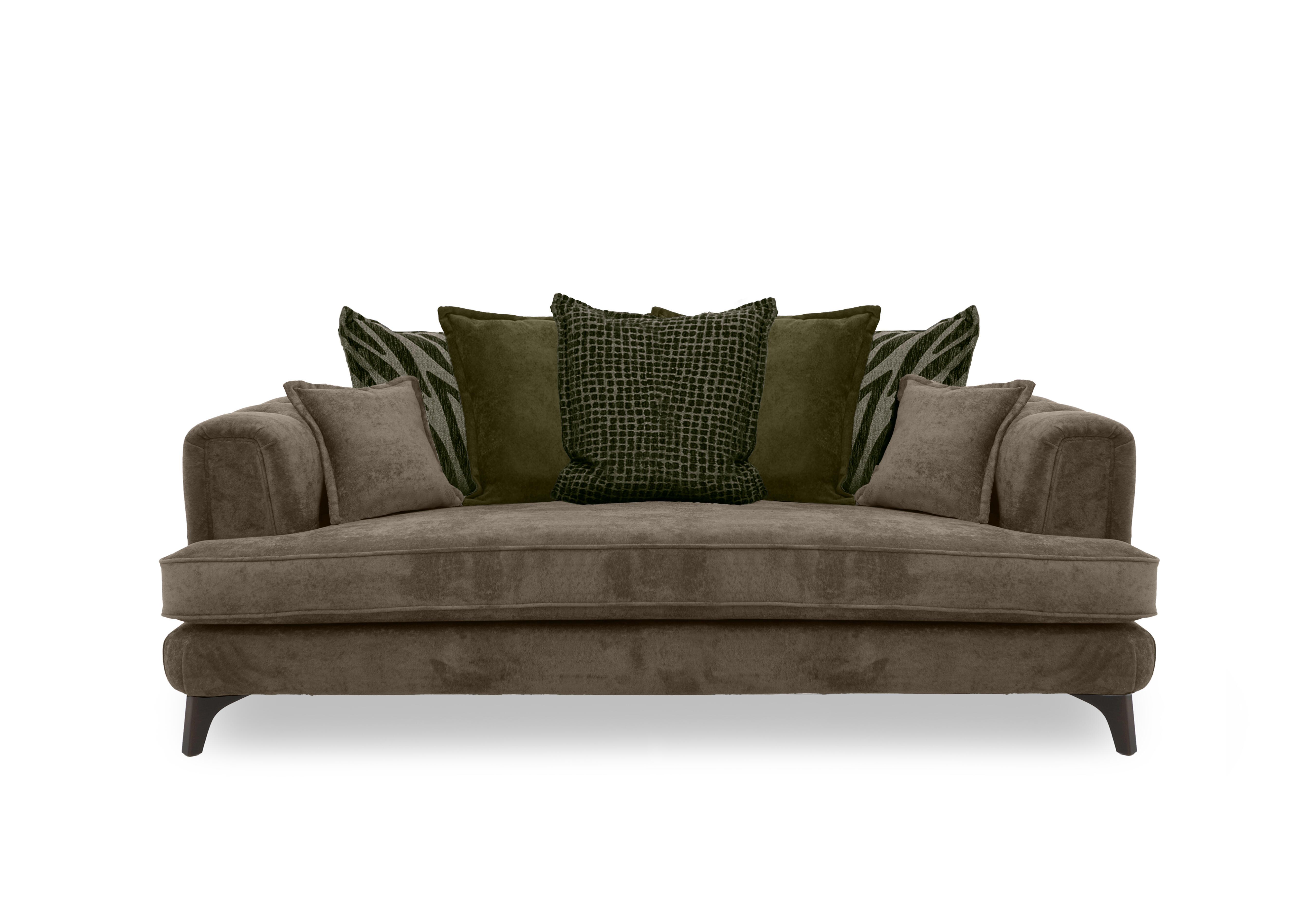 Farrah 4 Seater Scatter Back Sofa in Riga Mink - Zena Green Dw on Furniture Village