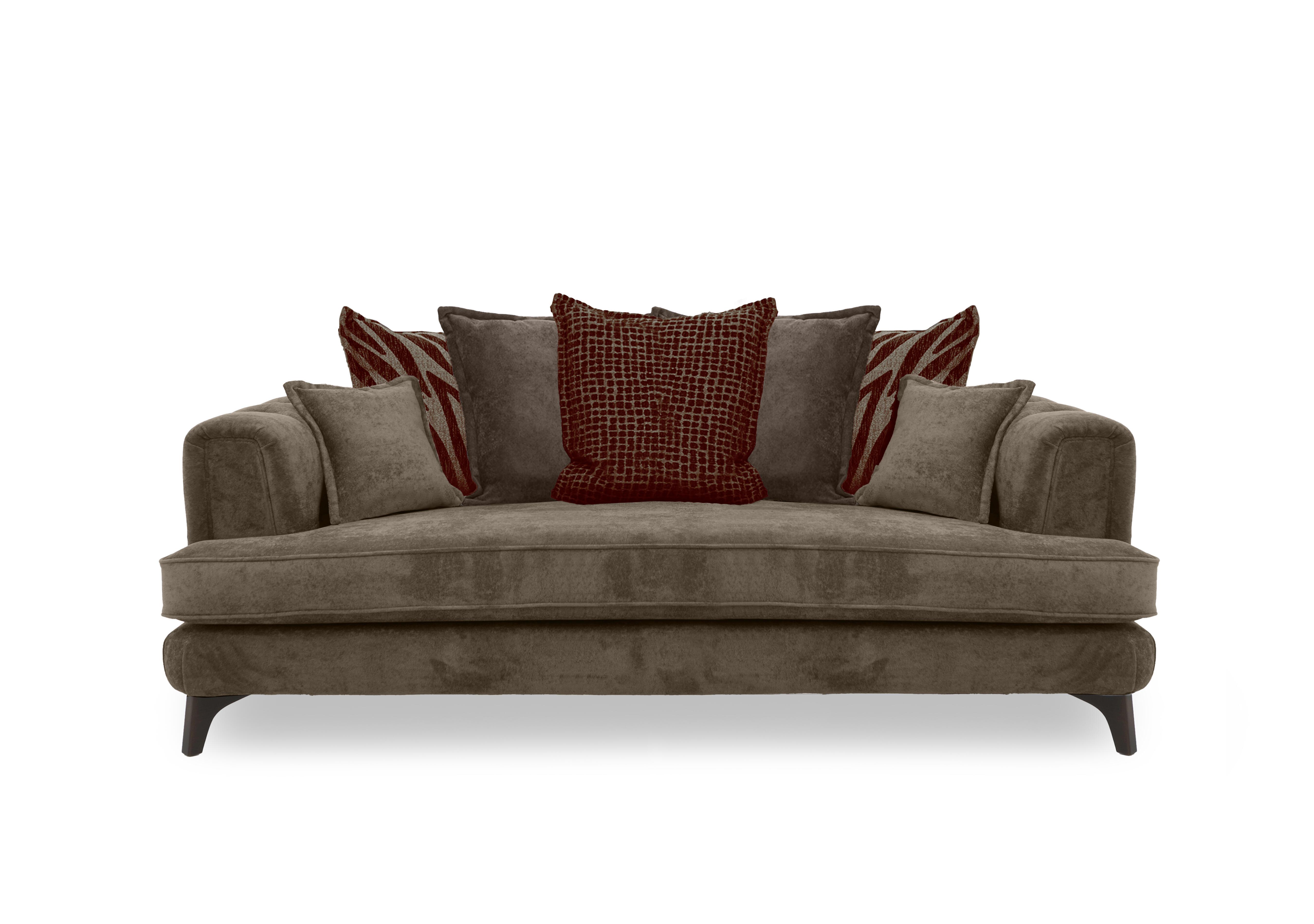 Farrah 4 Seater Scatter Back Sofa in Riga Mink - Zena Terracotta Dw on Furniture Village