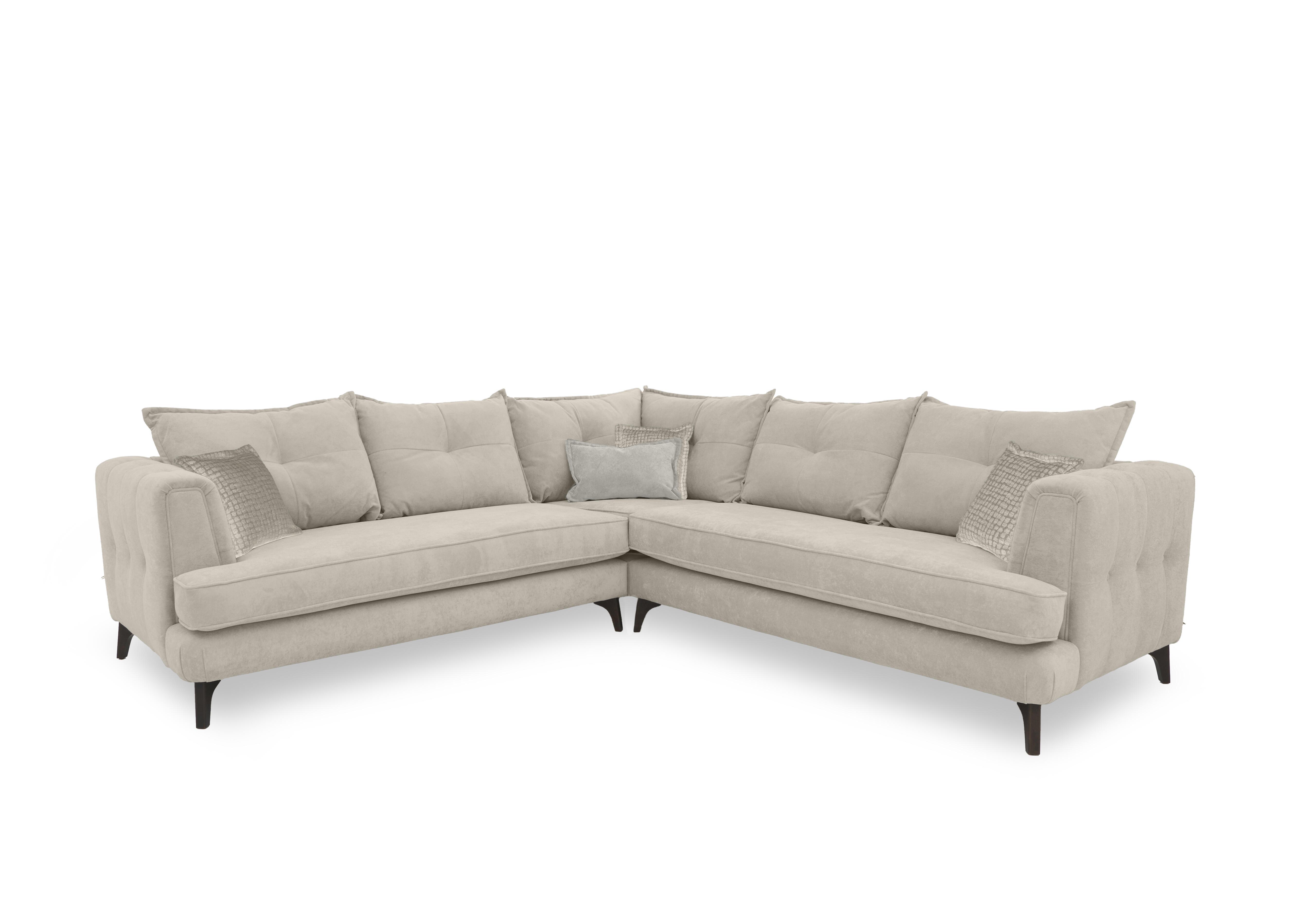 Farrah Large Classic Back Corner Sofa in Riga Cream - Zena Cream Dw on Furniture Village