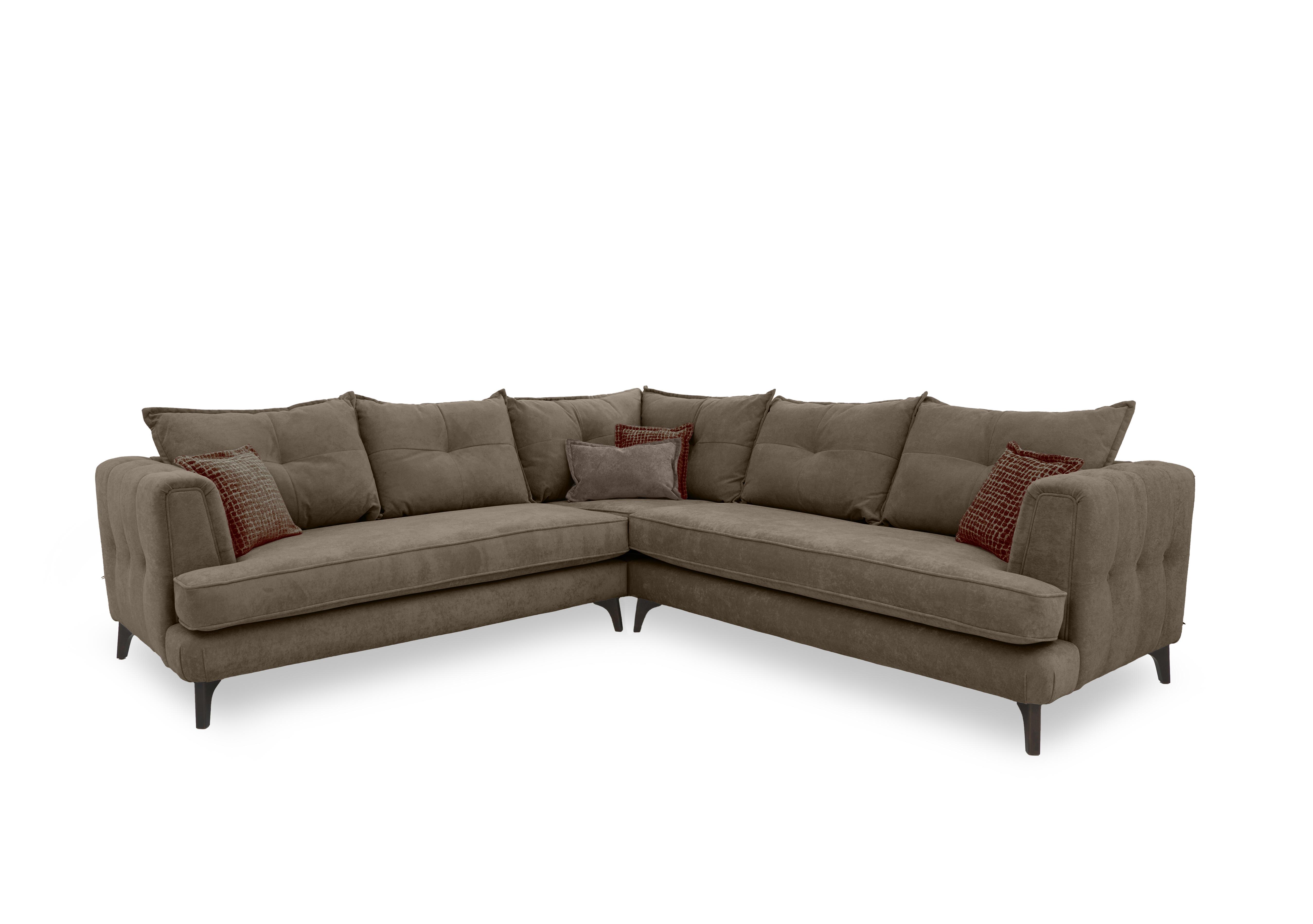 Farrah Large Classic Back Corner Sofa in Riga Mink - Zena Terracotta Dw on Furniture Village