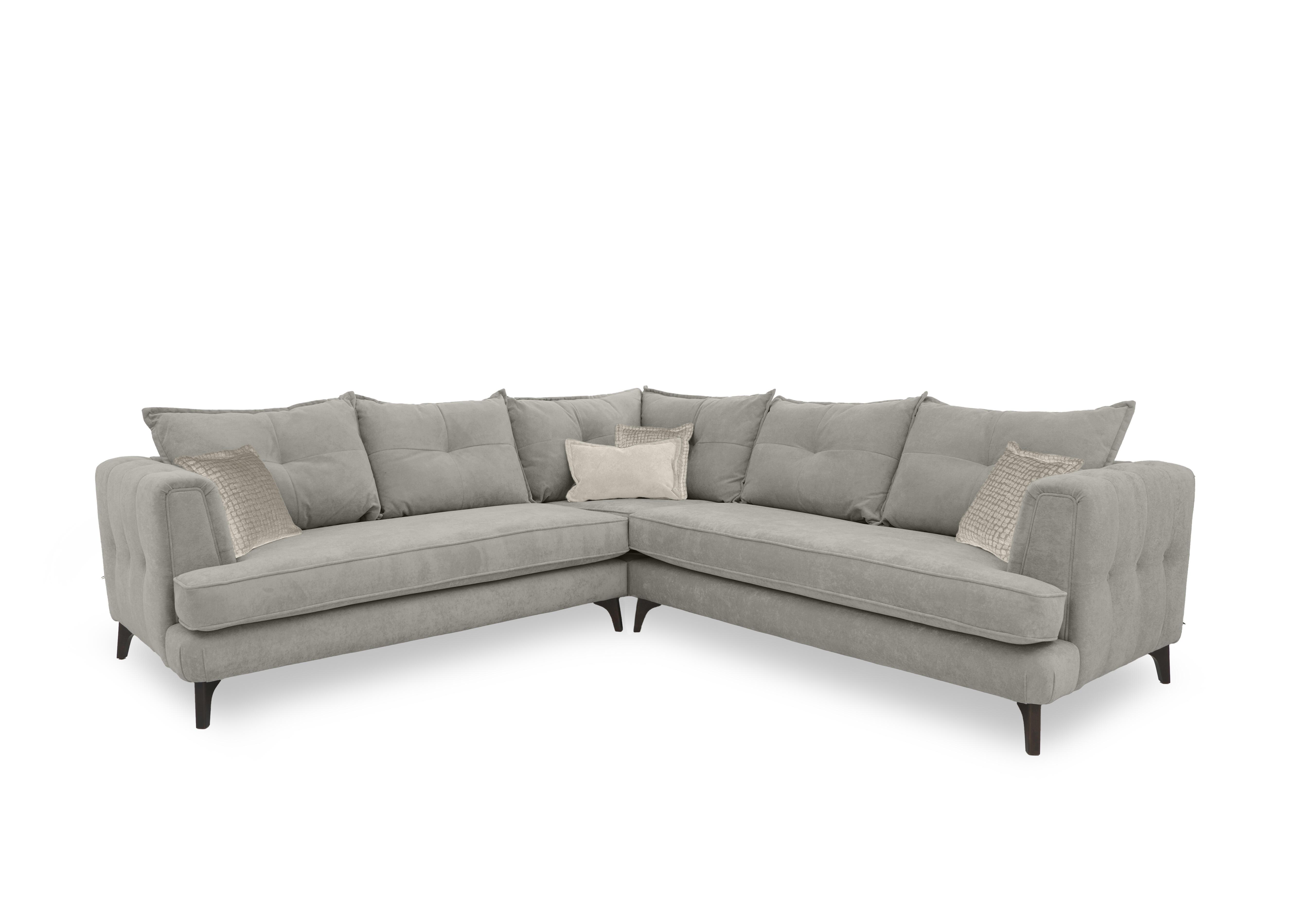 Farrah Large Classic Back Corner Sofa in Riga Stone - Zena Cream Dw on Furniture Village