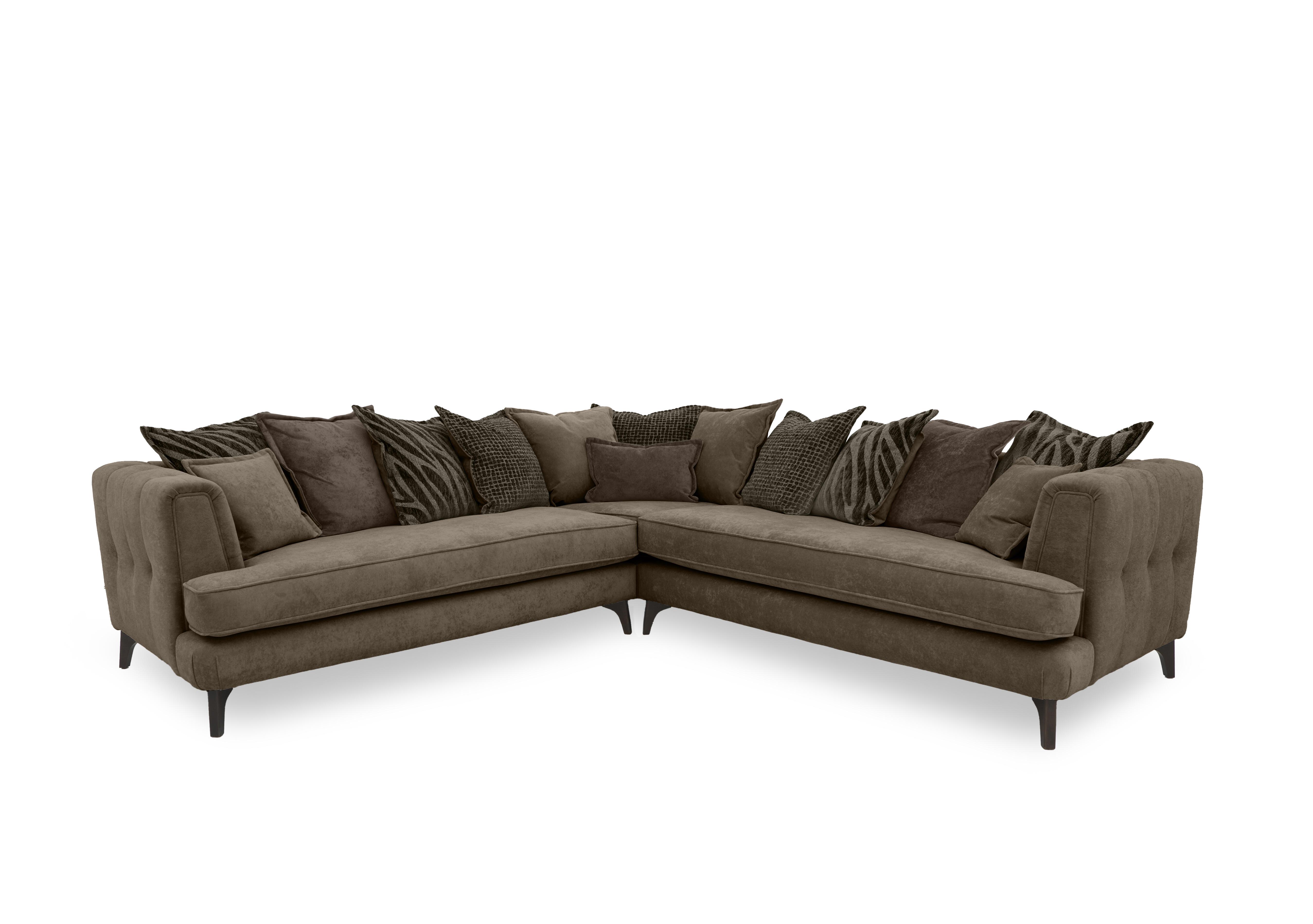 Farrah Large Scatter Back Corner Sofa in Riga Mink - Zena Brown Dw on Furniture Village
