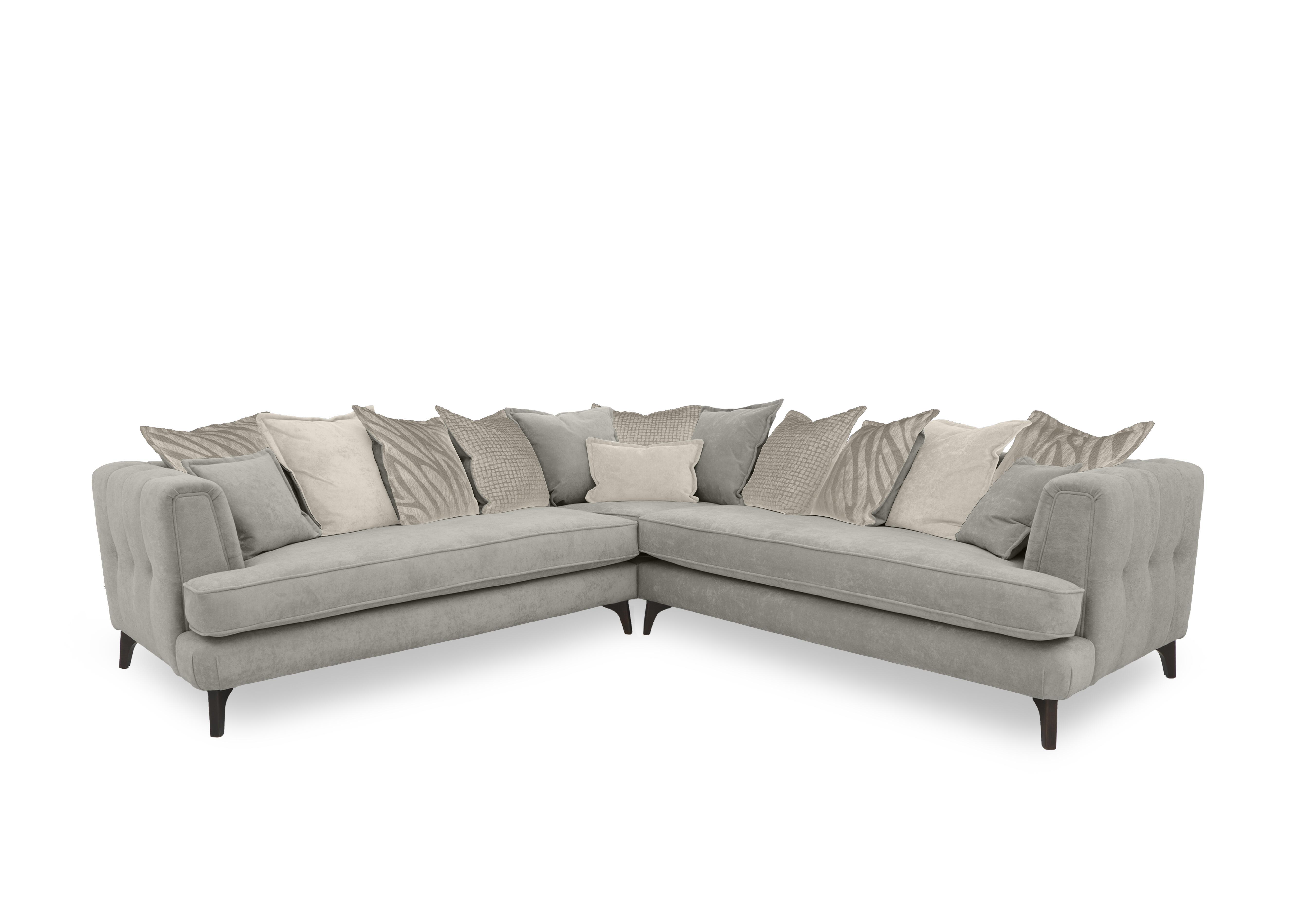 Farrah Large Scatter Back Corner Sofa in Riga Stone - Zena Cream Dw on Furniture Village