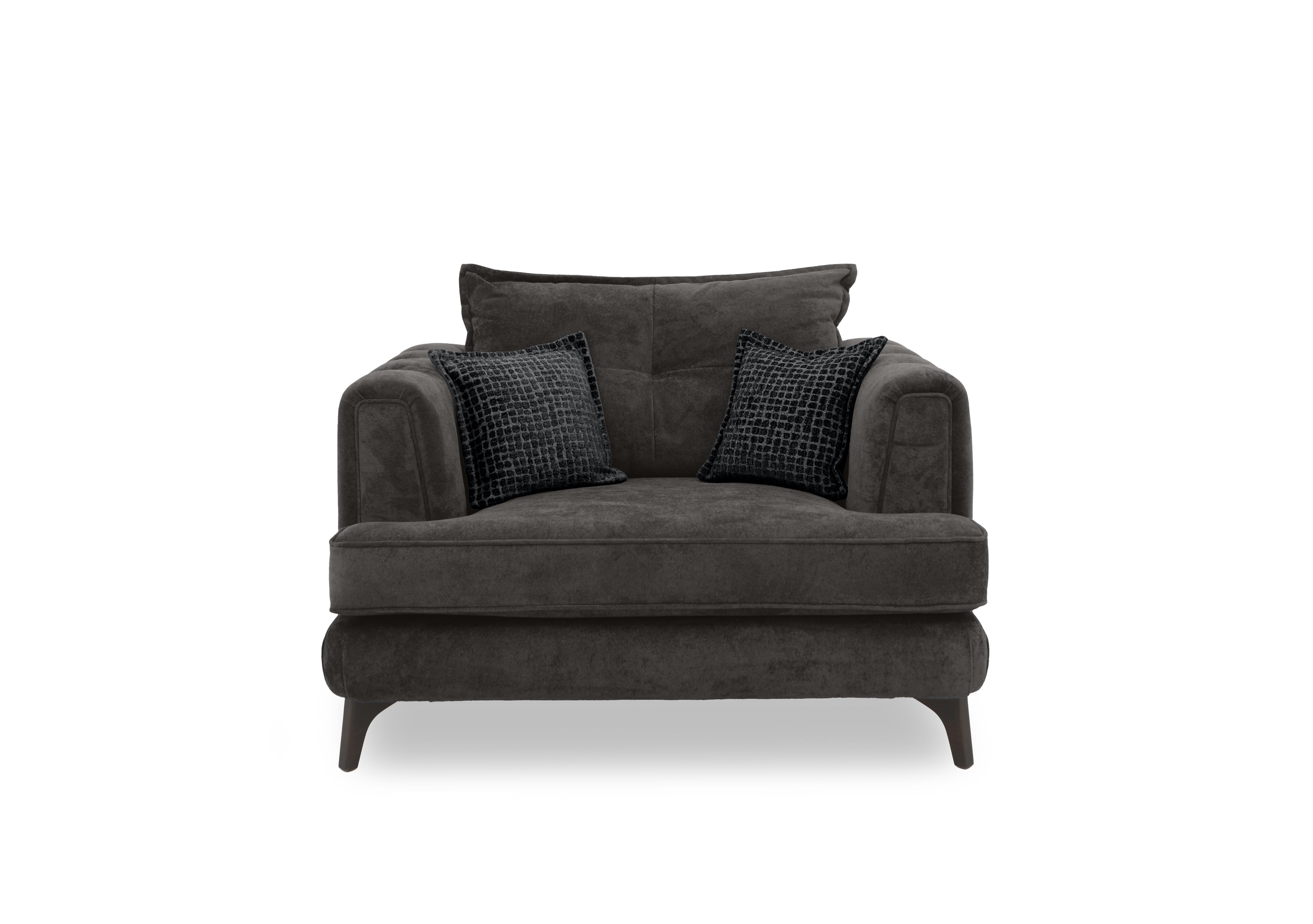 Farrah Classic Back Snuggler in Riga Asphalt - Zena Black Dw on Furniture Village