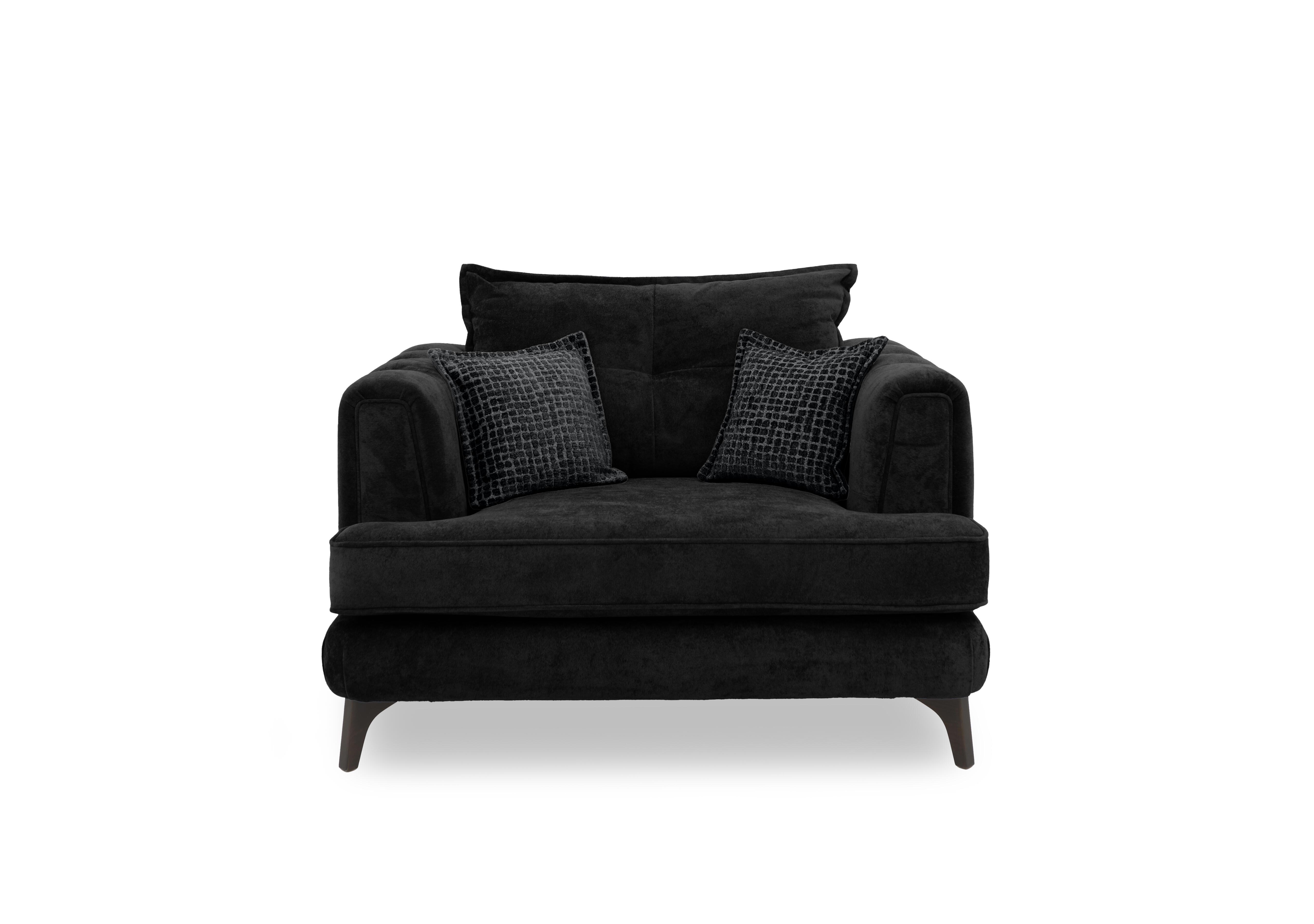 Farrah Classic Back Snuggler in Riga Black - Zena Black Dw on Furniture Village