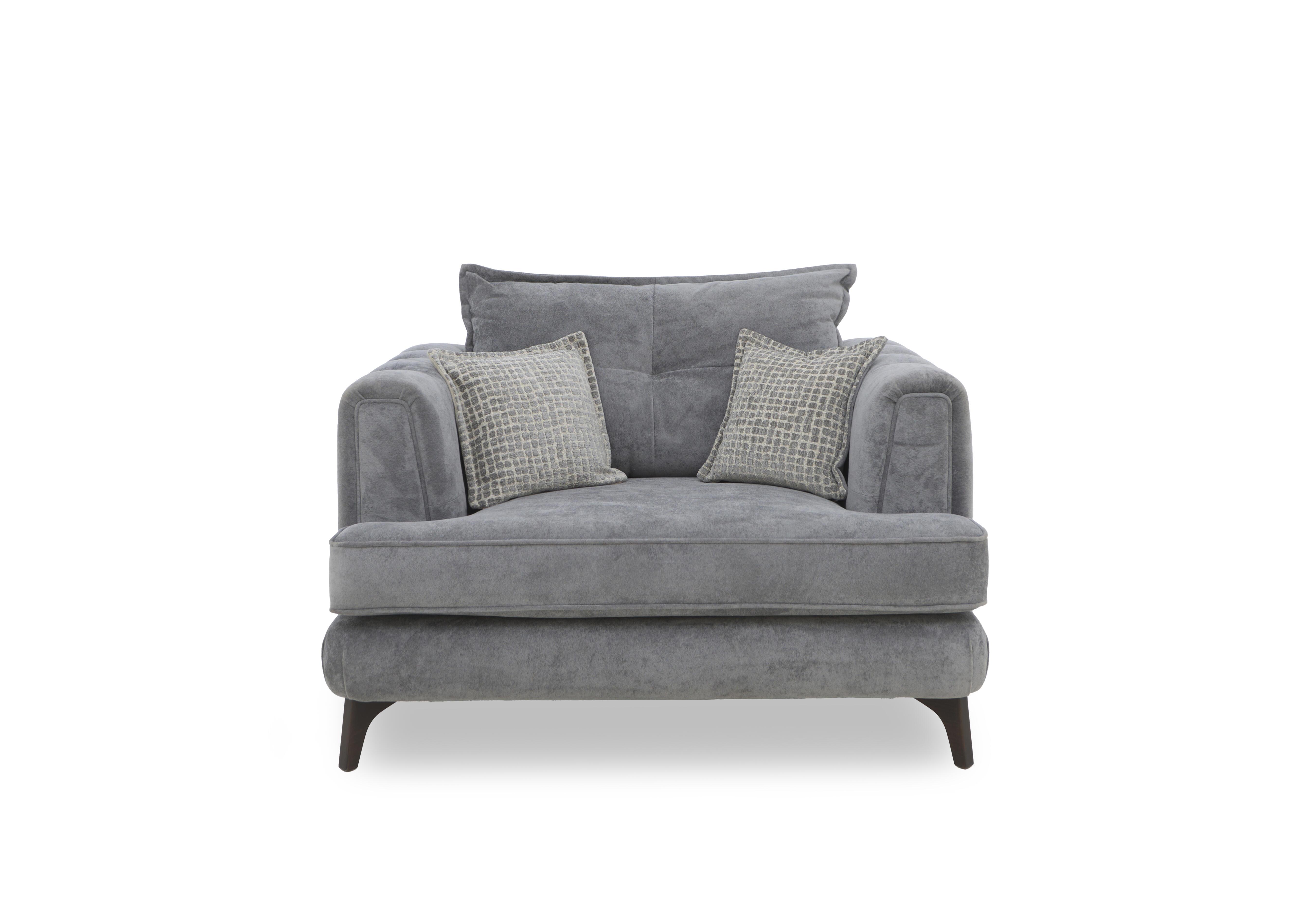 Farrah Classic Back Snuggler in Riga Grey - Zena Silver Dw on Furniture Village