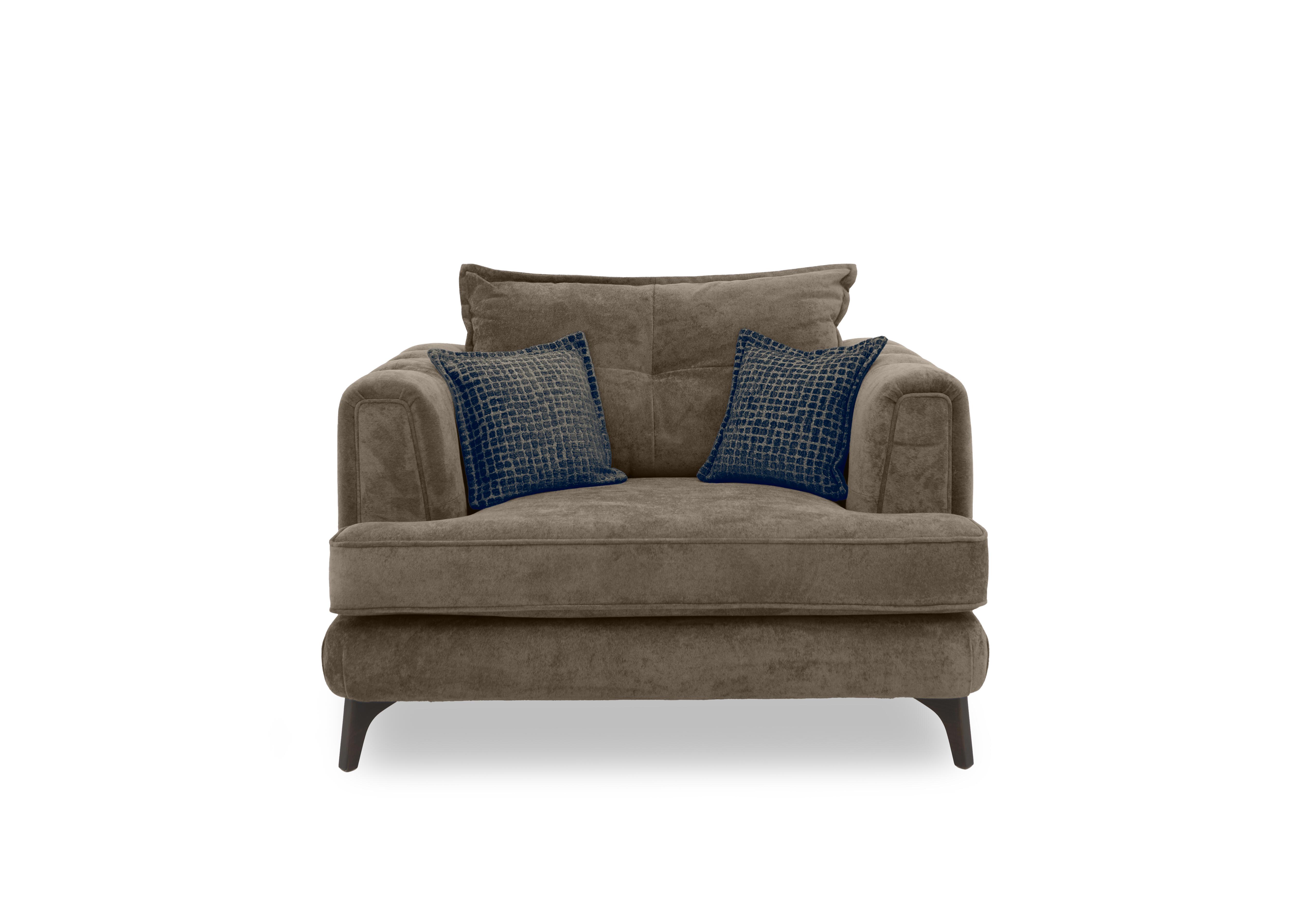 Farrah Classic Back Snuggler in Riga Mink - Zena Blue Dw on Furniture Village