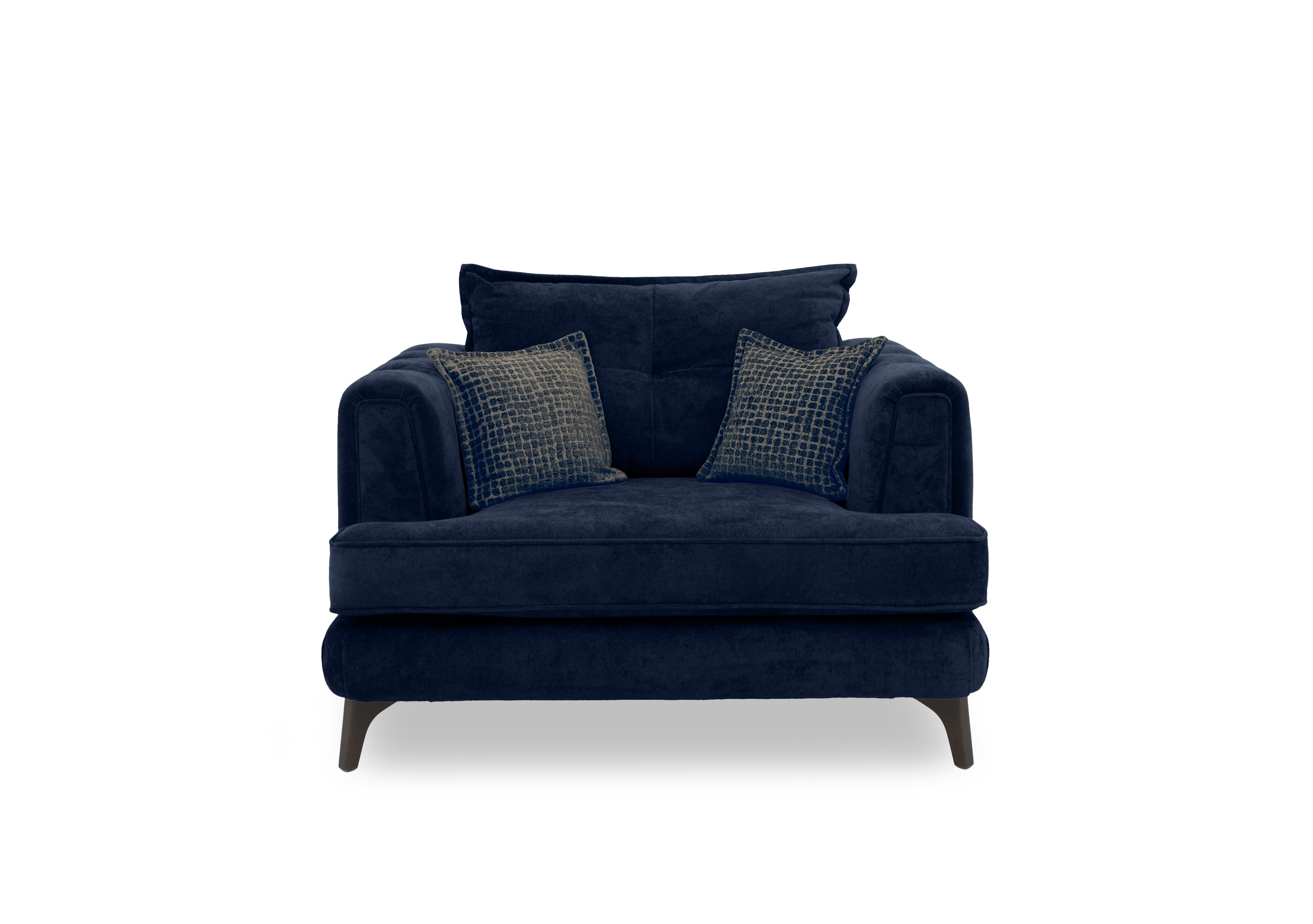 Farrah Classic Back Snuggler in Riga Navy - Zena Blue Dw on Furniture Village