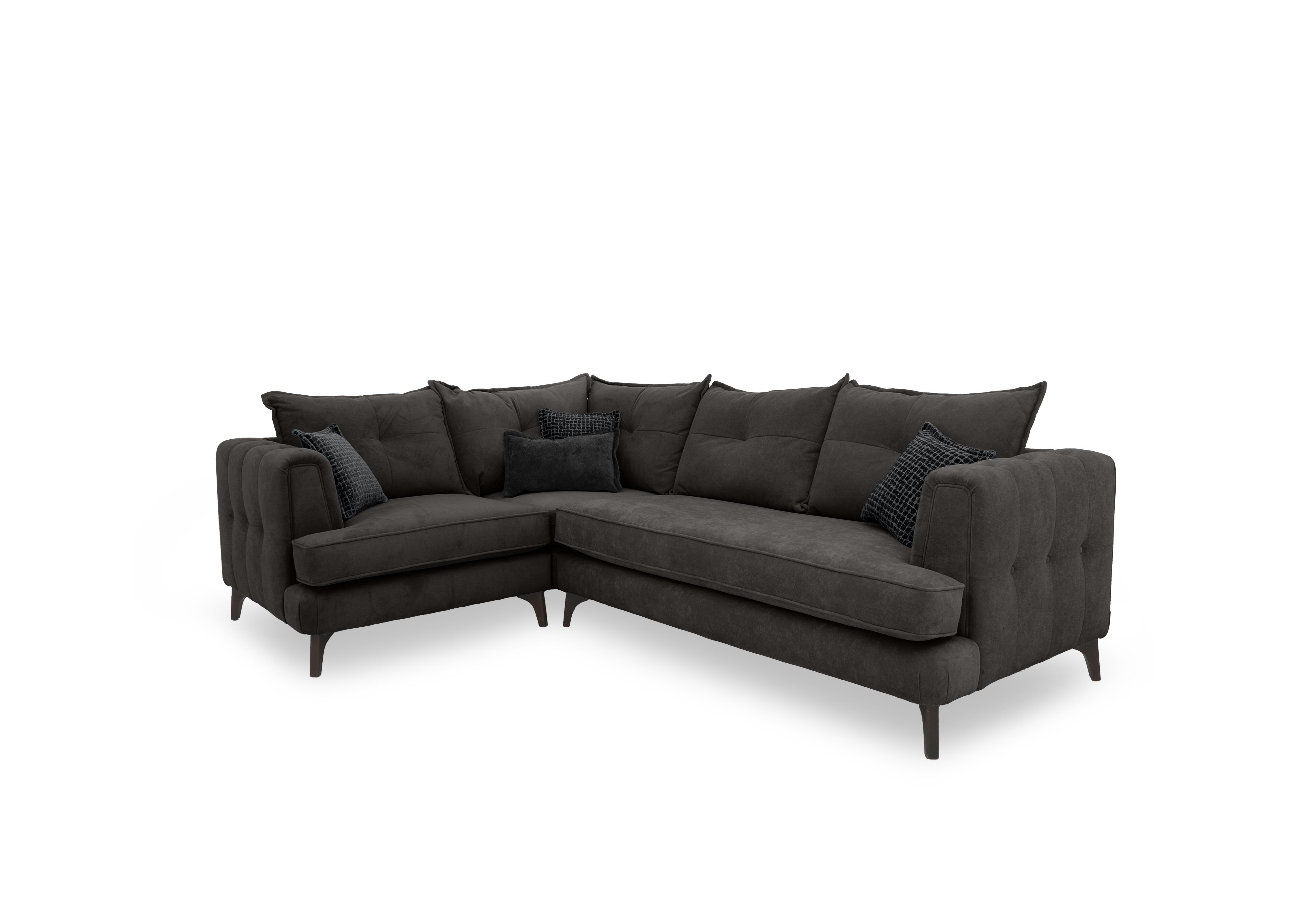 Farrah Classic Back Corner Sofa in Riga Asphalt - Zena Black Dw on Furniture Village