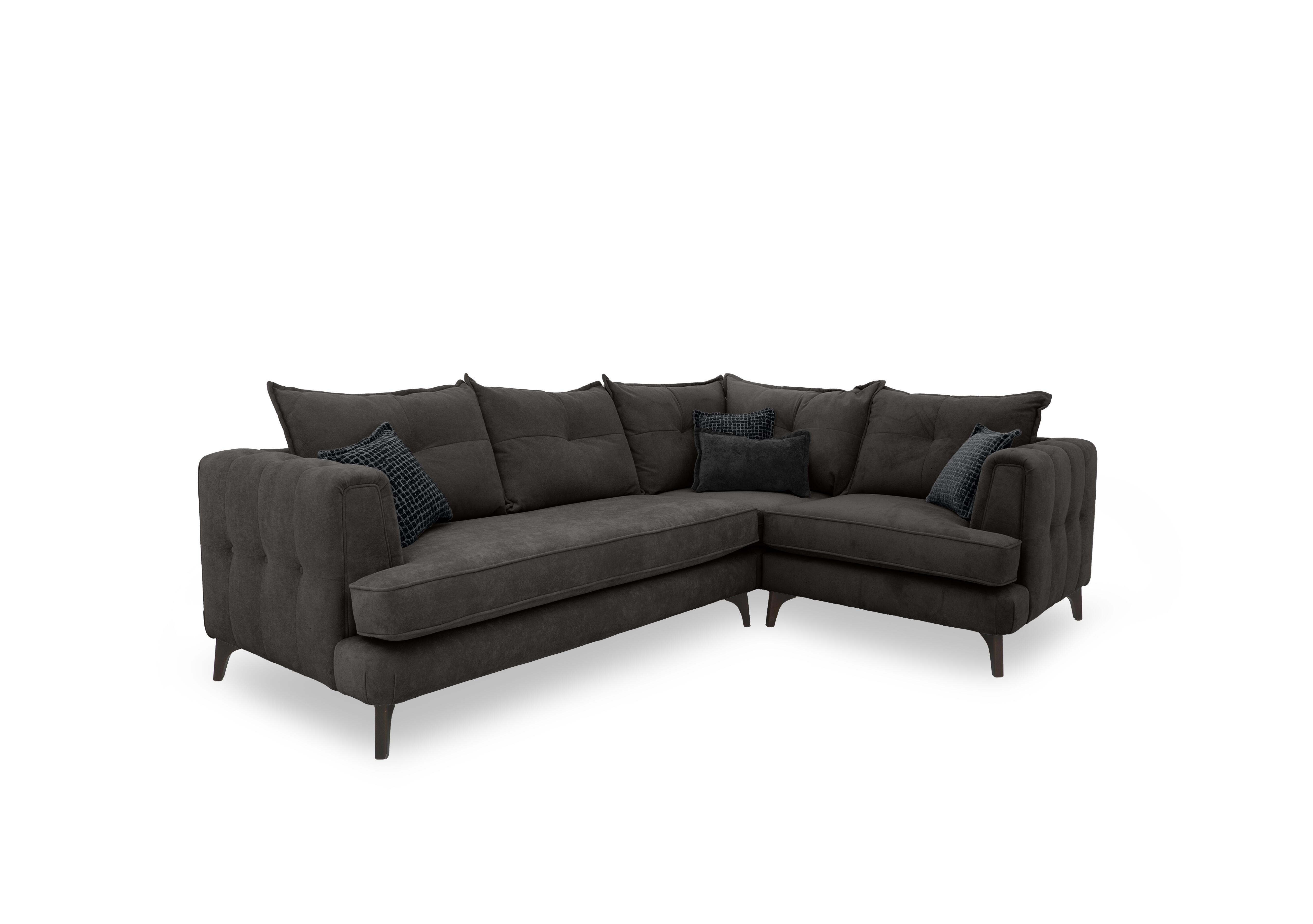 Farrah Classic Back Corner Sofa in Riga Asphalt - Zena Black Dw on Furniture Village