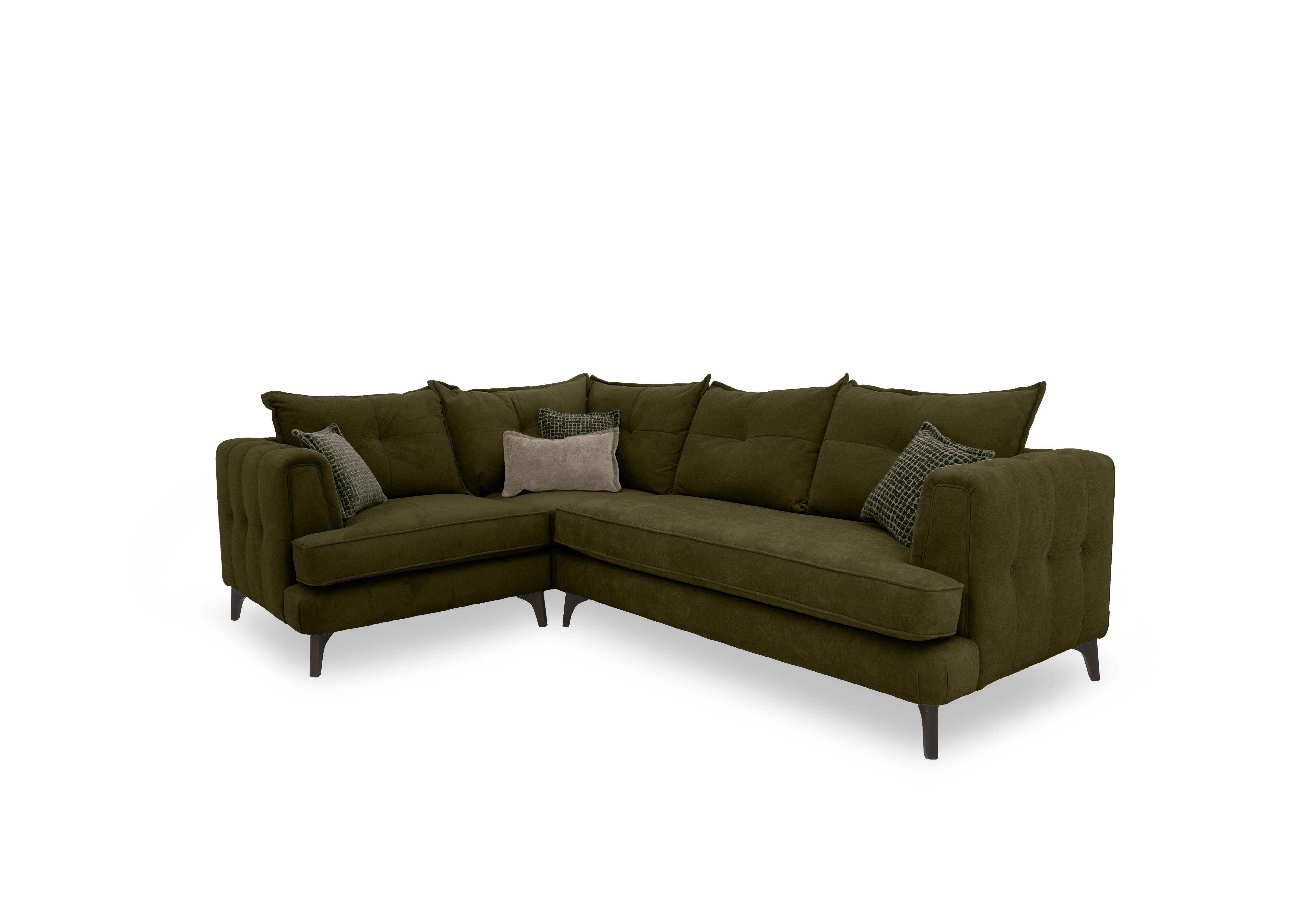 Farrah Classic Back Corner Sofa in Riga Khaki - Zena Green Dw on Furniture Village