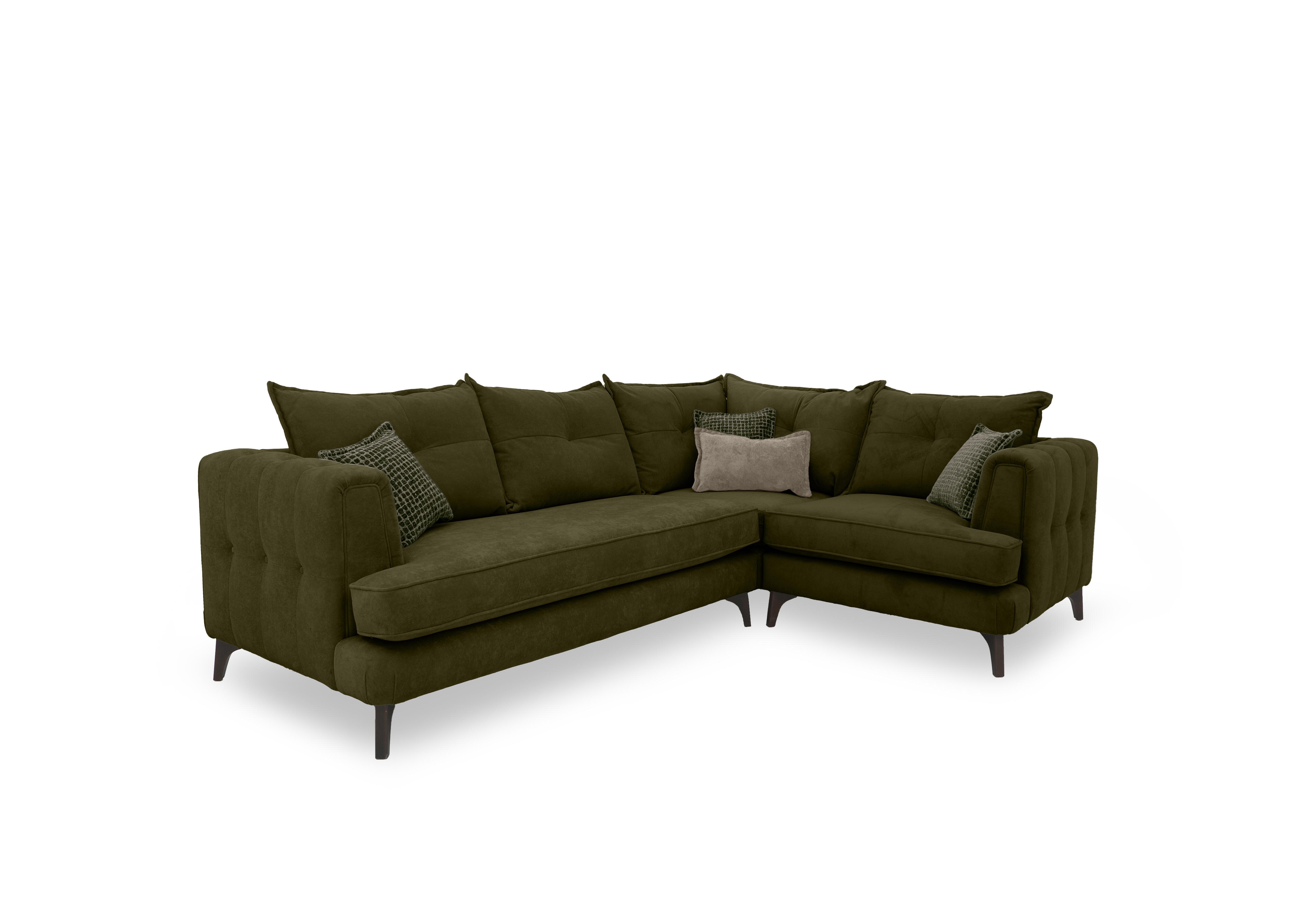 Farrah Classic Back Corner Sofa in Riga Khaki - Zena Green Dw on Furniture Village