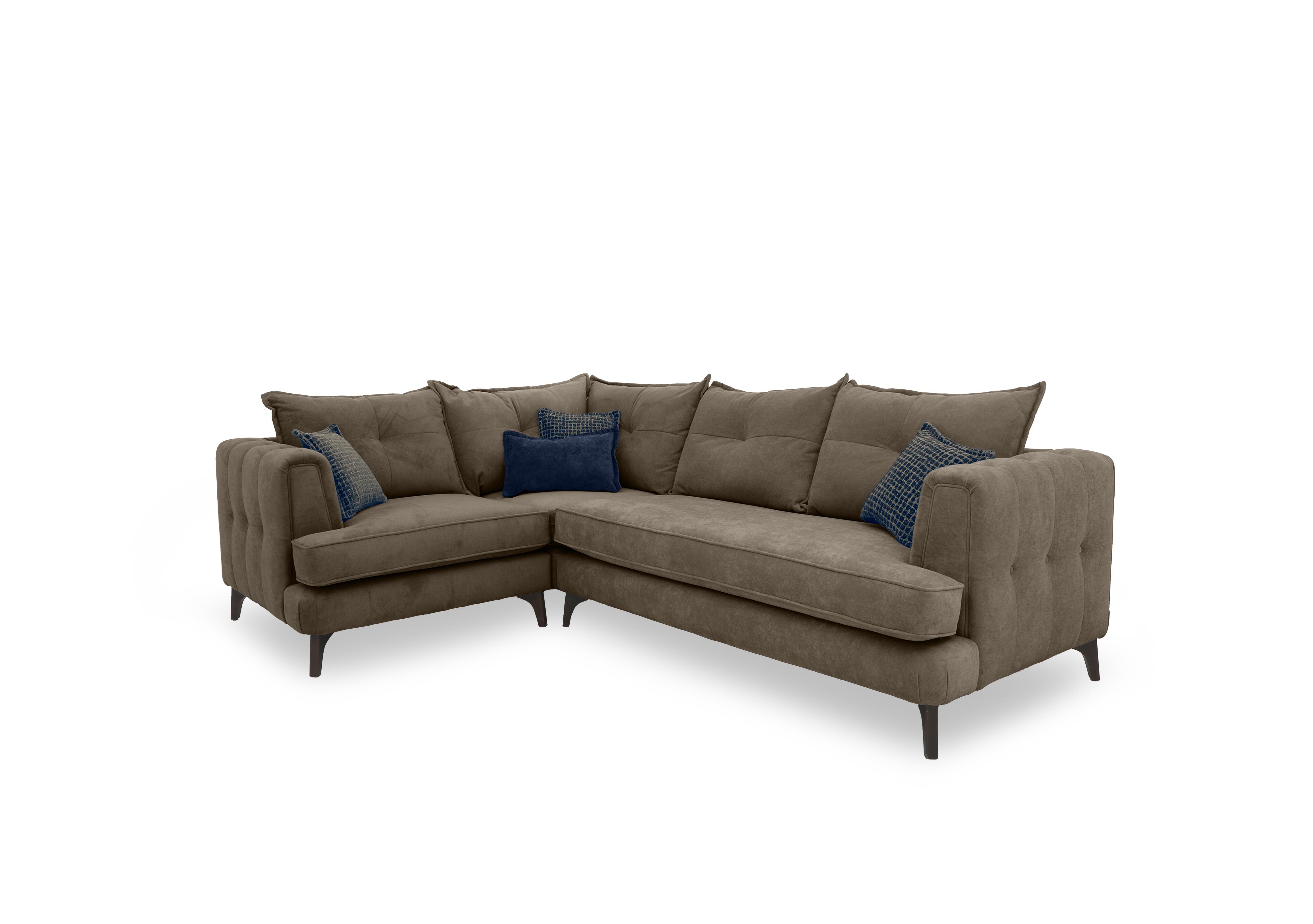 Farrah Classic Back Corner Sofa in Riga Mink - Zena Blue Dw on Furniture Village