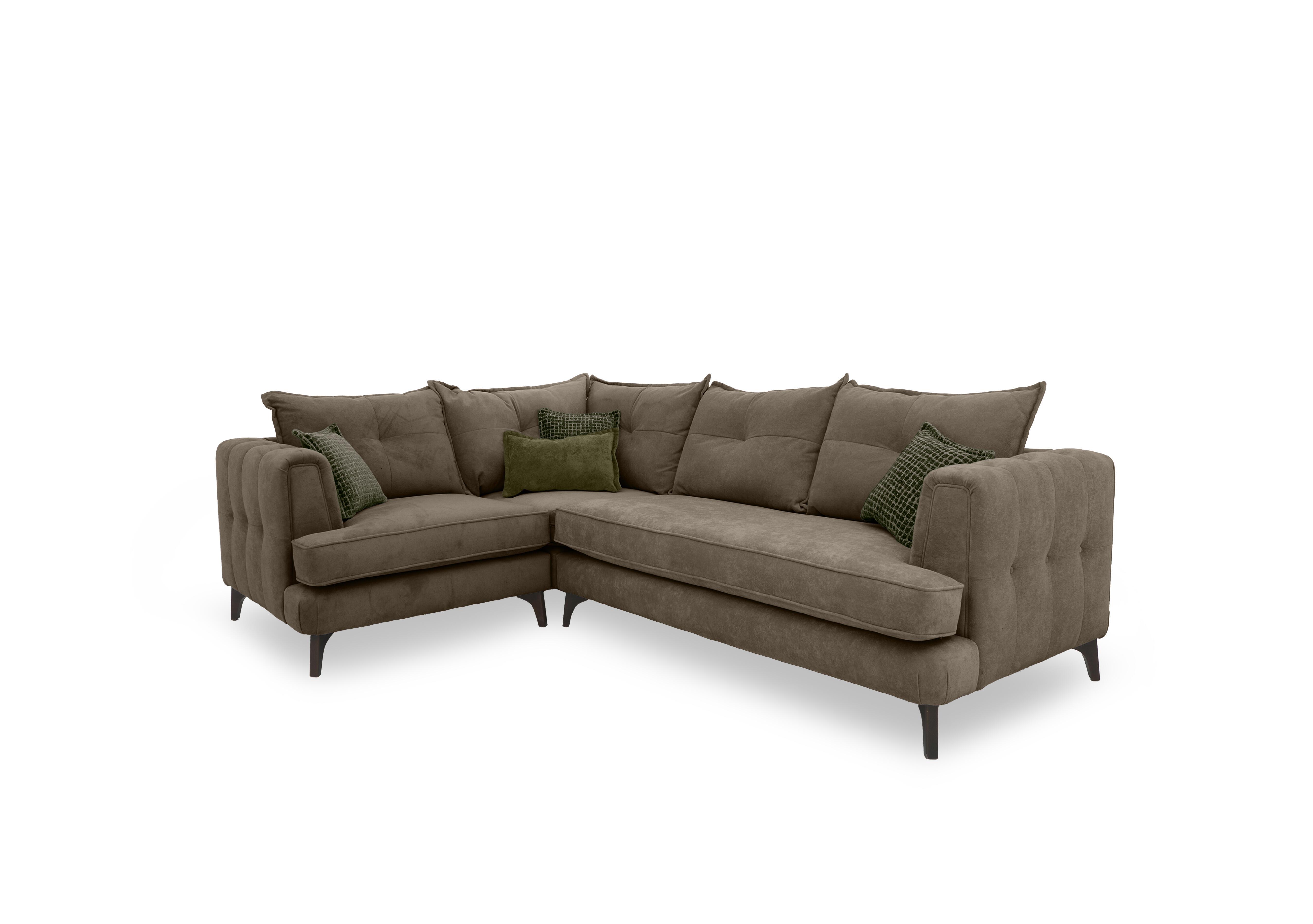 Farrah Classic Back Corner Sofa in Riga Mink - Zena Green Dw on Furniture Village