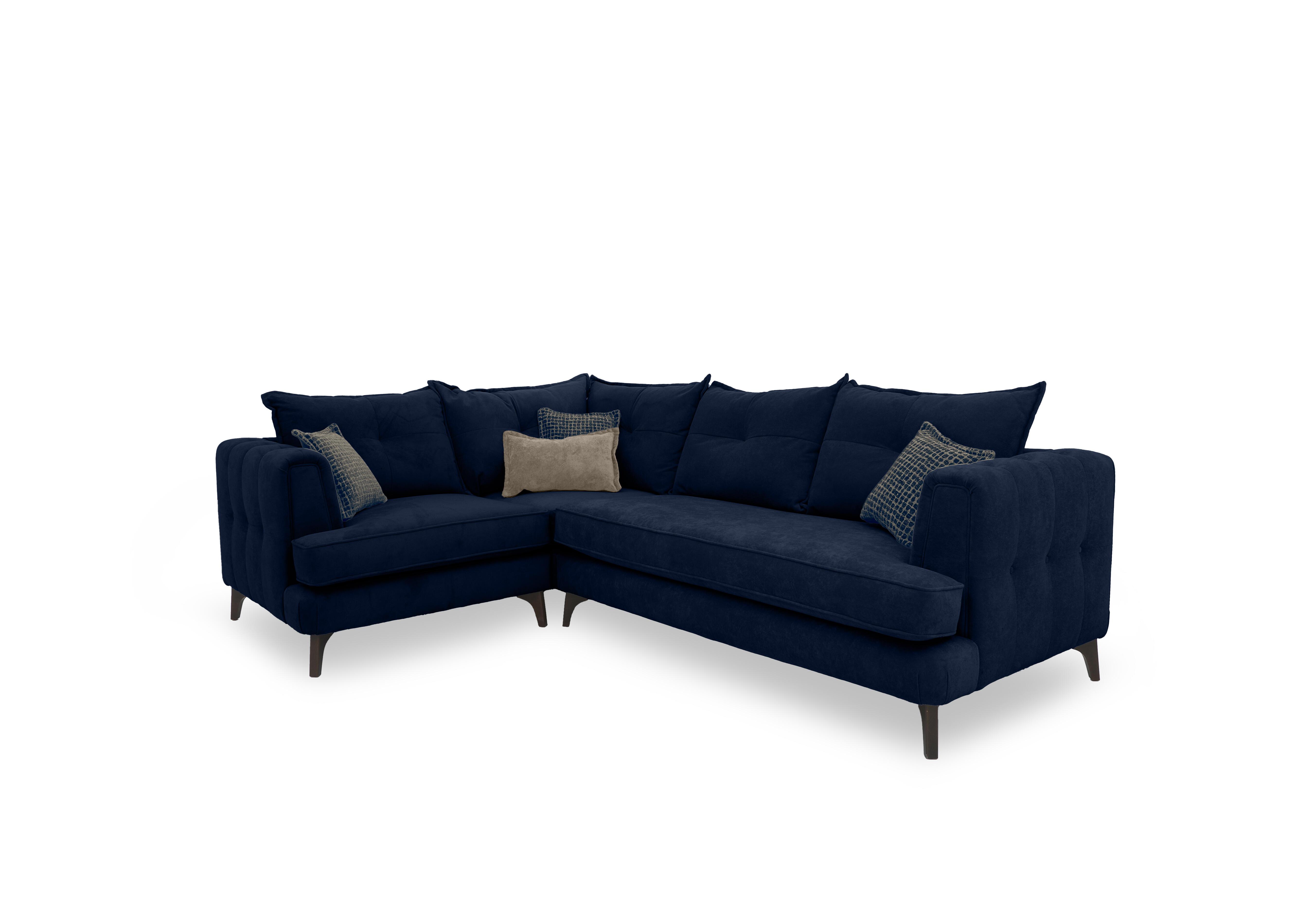 Farrah Classic Back Corner Sofa in Riga Navy - Zena Blue Dw on Furniture Village