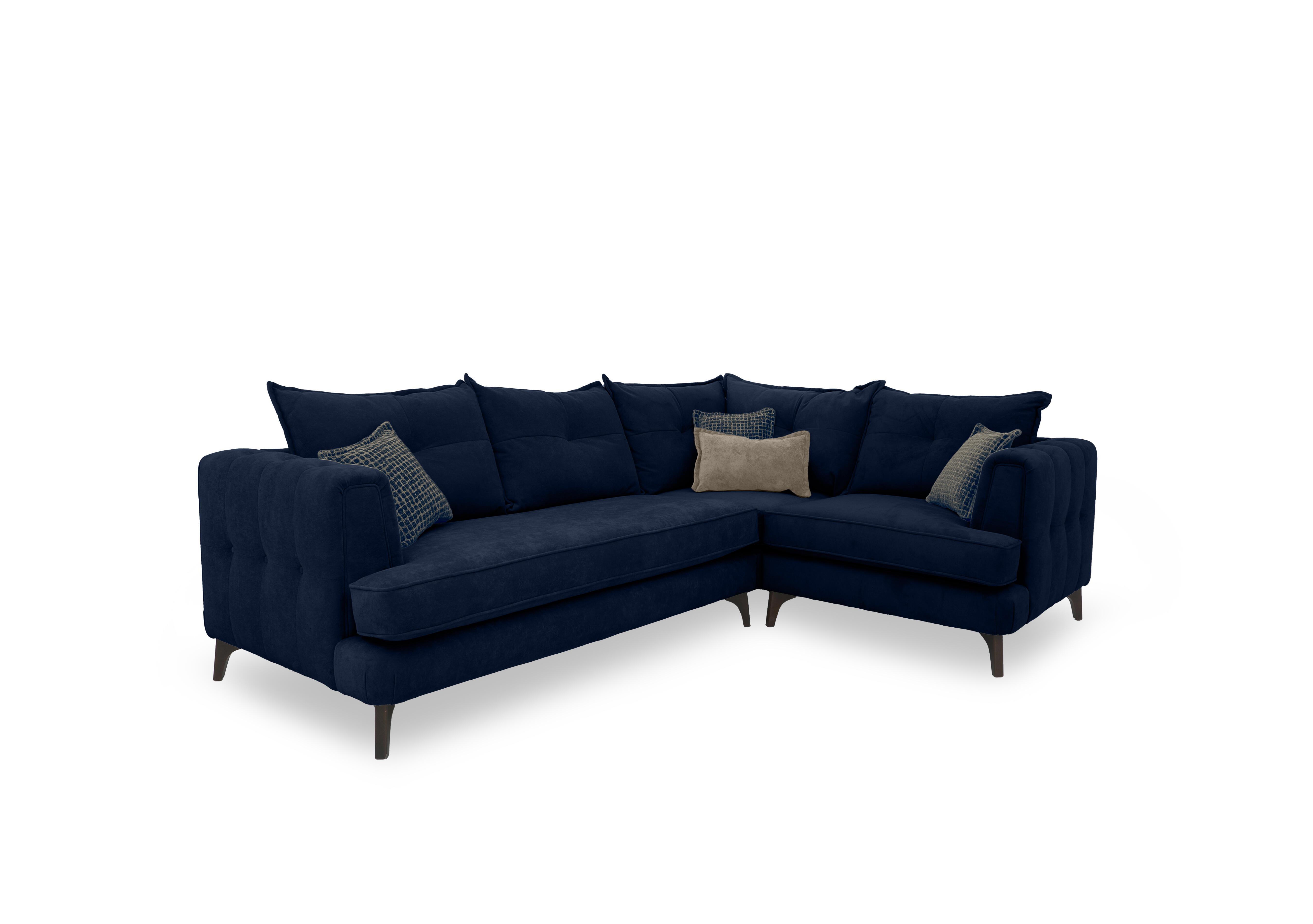 Farrah Classic Back Corner Sofa in Riga Navy - Zena Blue Dw on Furniture Village