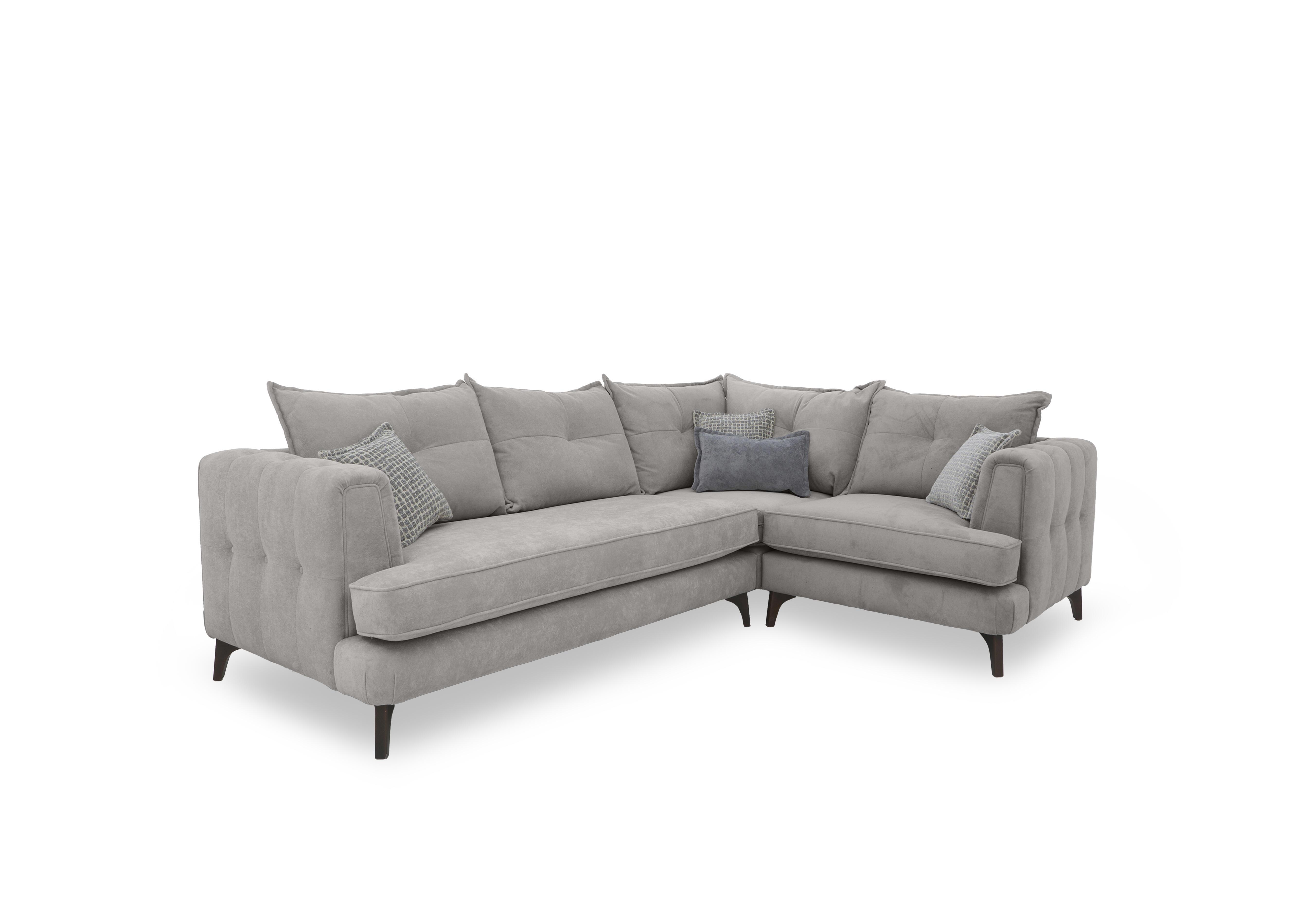 Farrah Classic Back Corner Sofa in Riga Silver - Zena Silver Dw on Furniture Village
