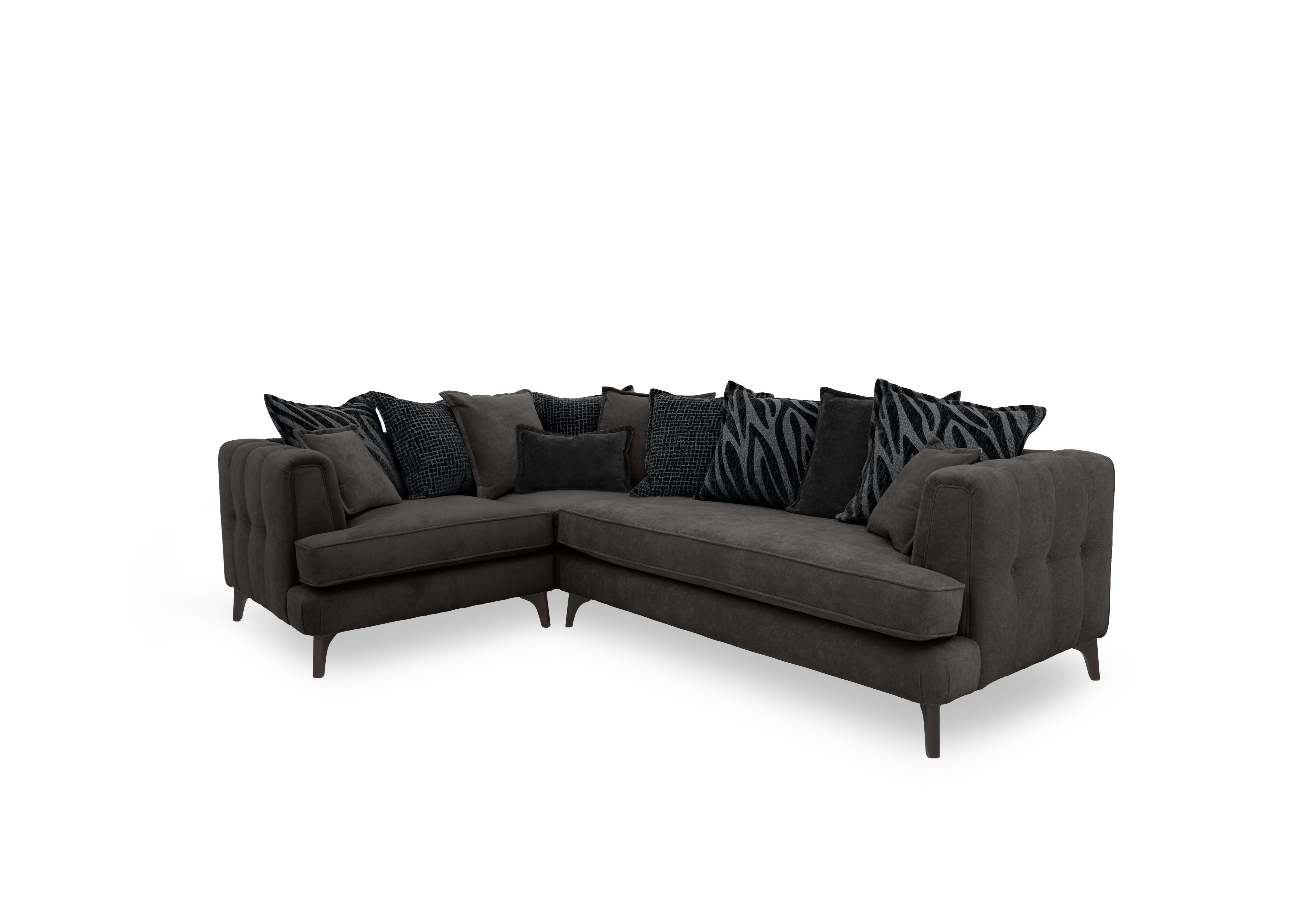 Farrah Scatter Back Corner Sofa in Riga Asphalt - Zena Black Dw on Furniture Village