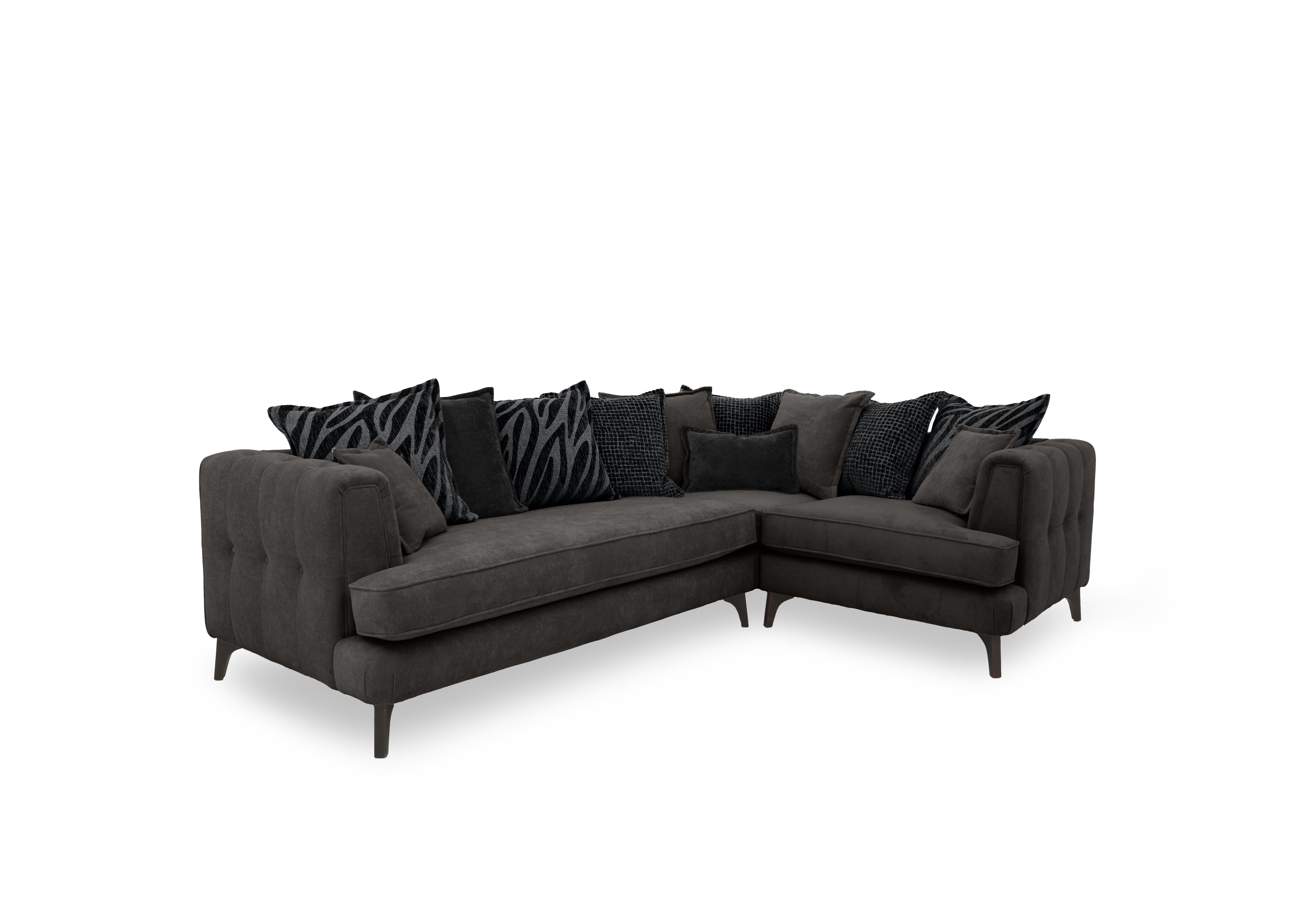Farrah Scatter Back Corner Sofa in Riga Asphalt - Zena Black Dw on Furniture Village