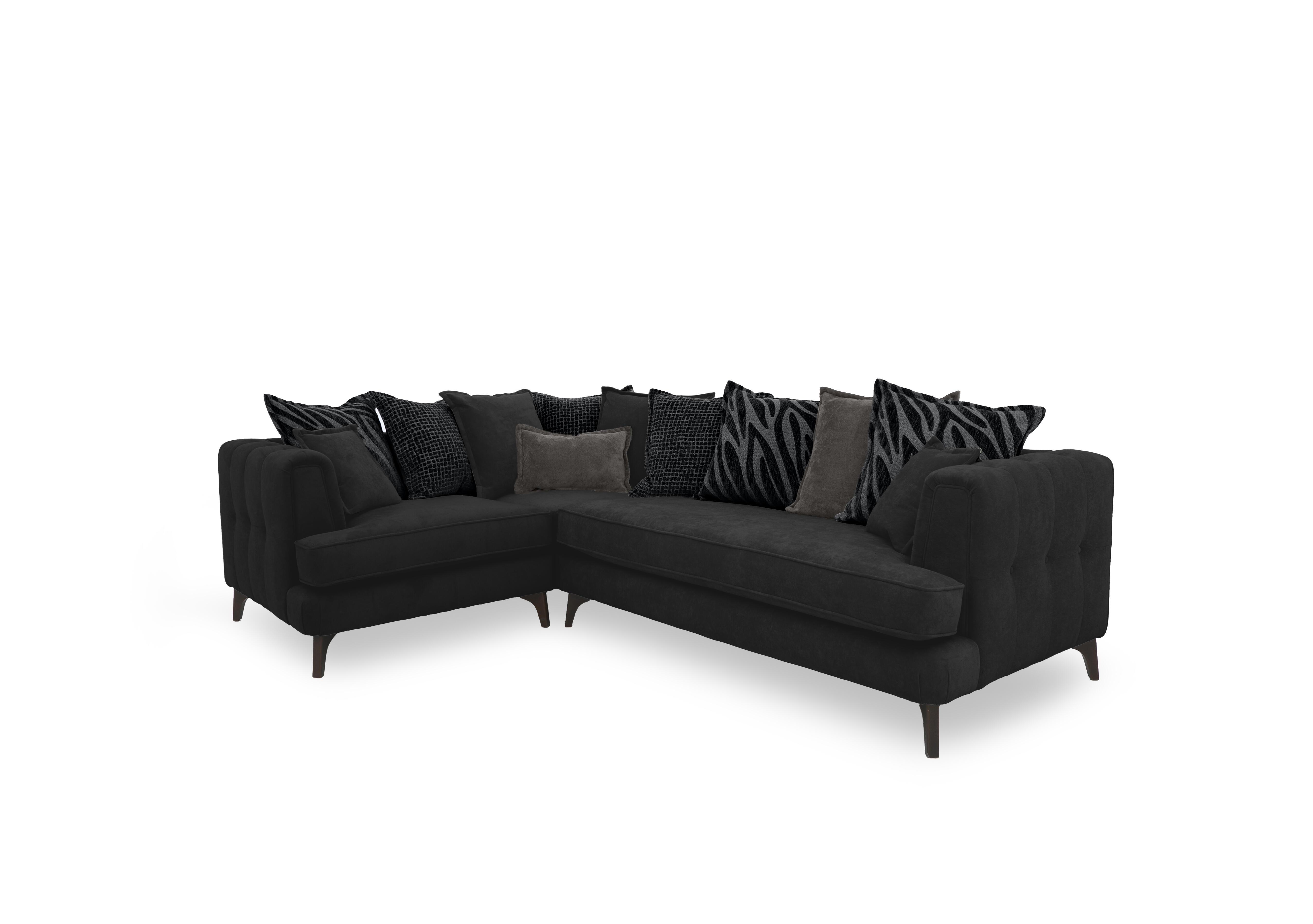 Farrah Scatter Back Corner Sofa in Riga Black - Zena Black Dw on Furniture Village
