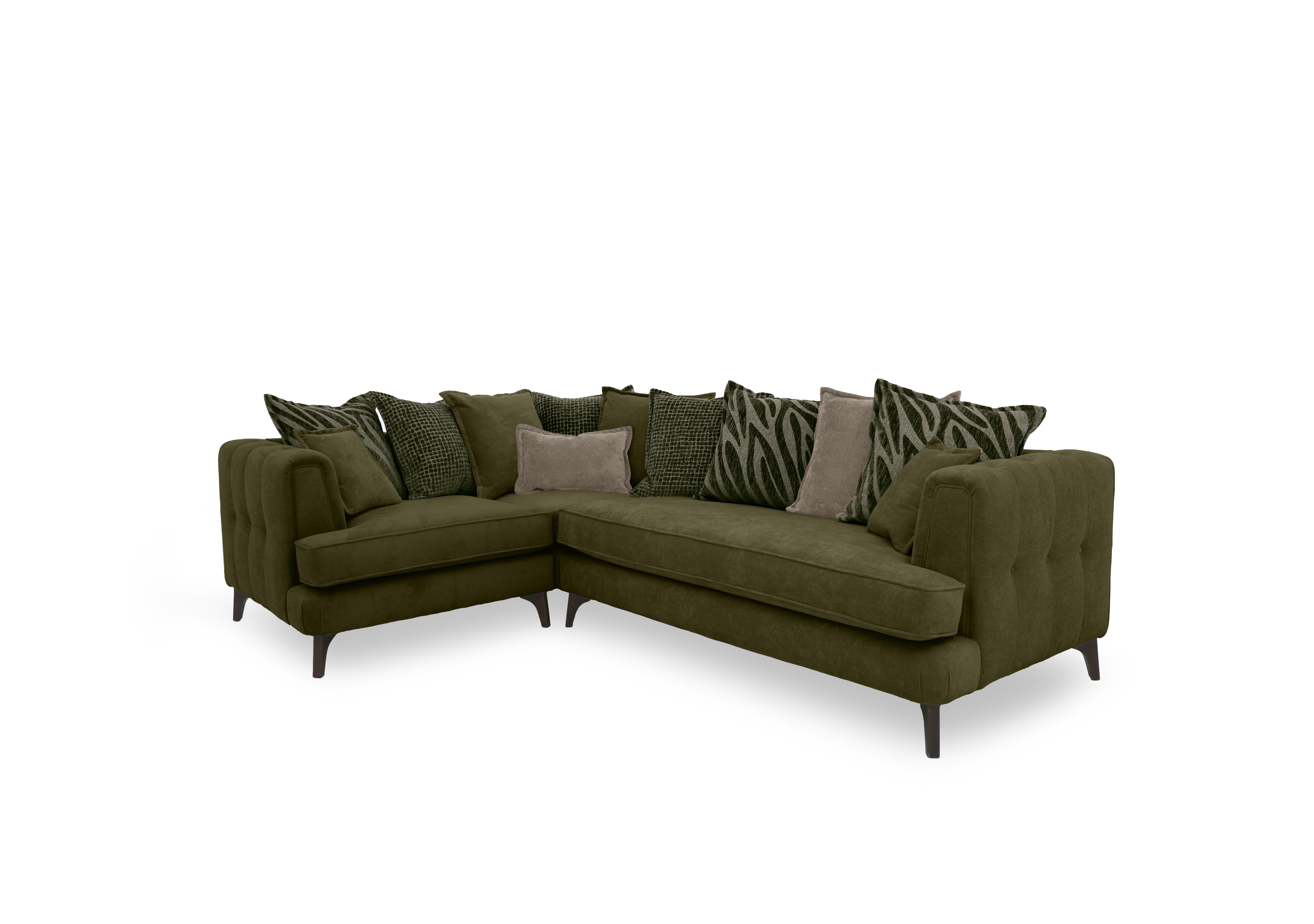 Farrah Scatter Back Corner Sofa in Riga Khaki - Zena Green Dw on Furniture Village