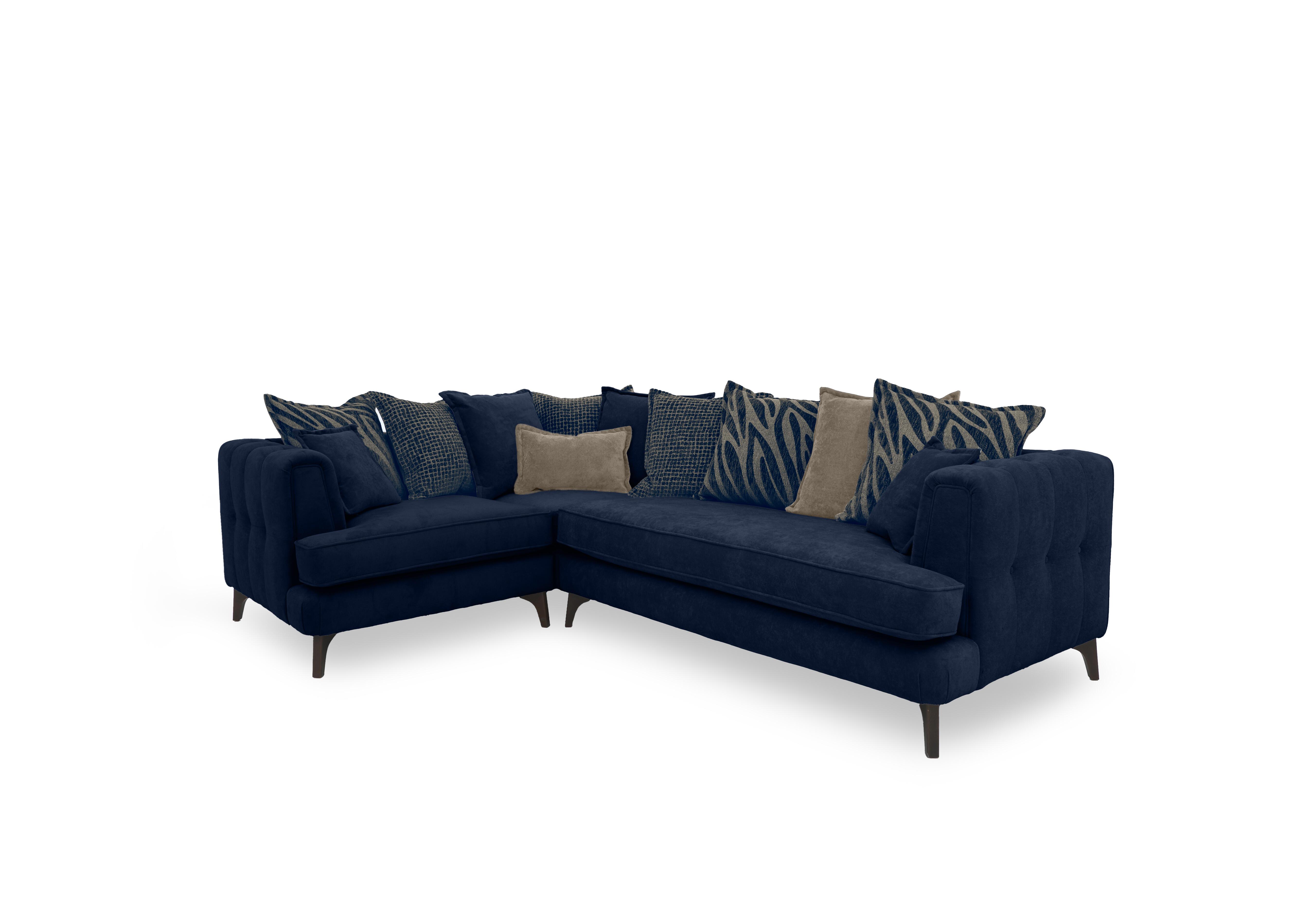 Farrah Scatter Back Corner Sofa in Riga Navy - Zena Blue Dw on Furniture Village