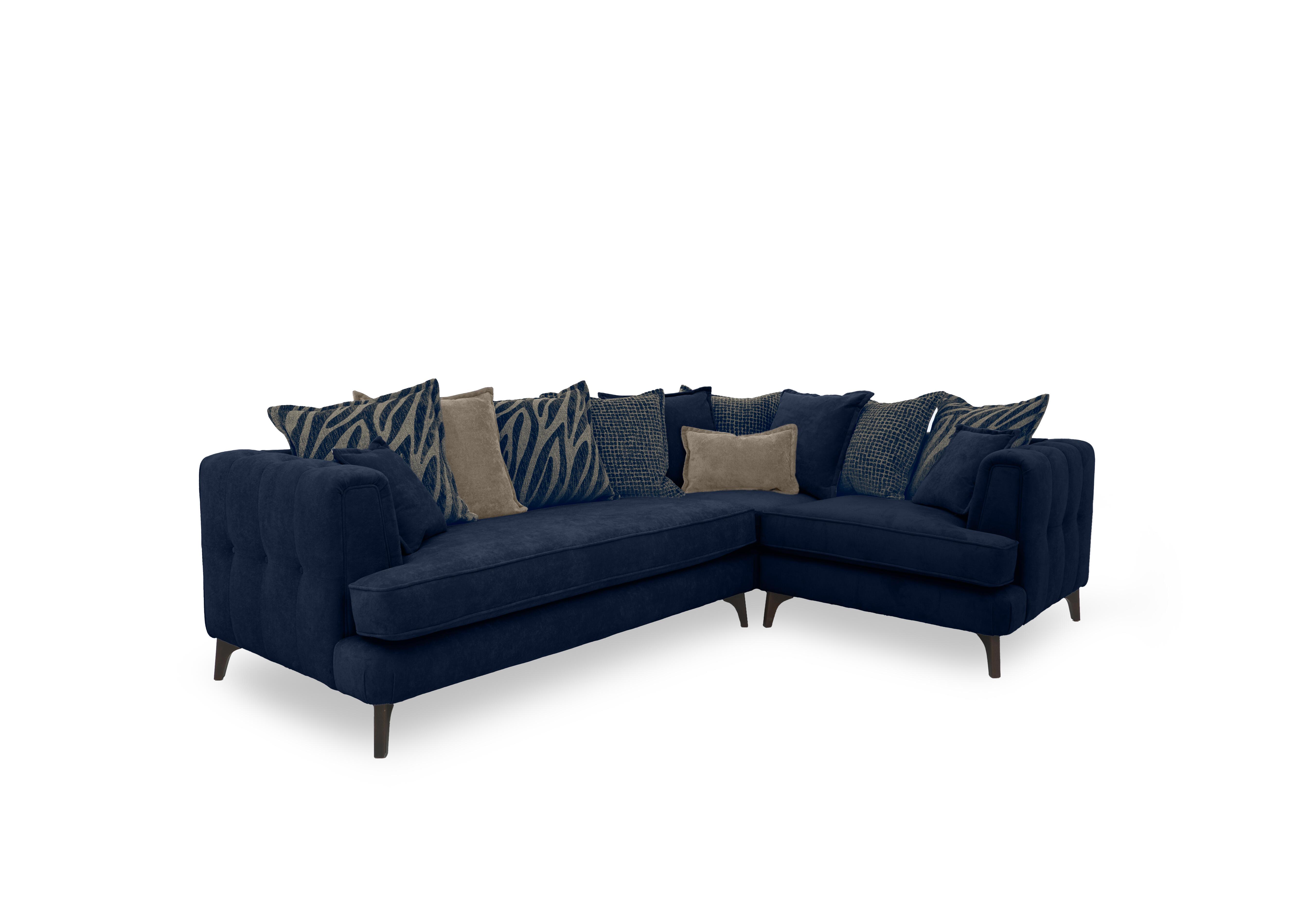 Farrah Scatter Back Corner Sofa in Riga Navy - Zena Blue Dw on Furniture Village