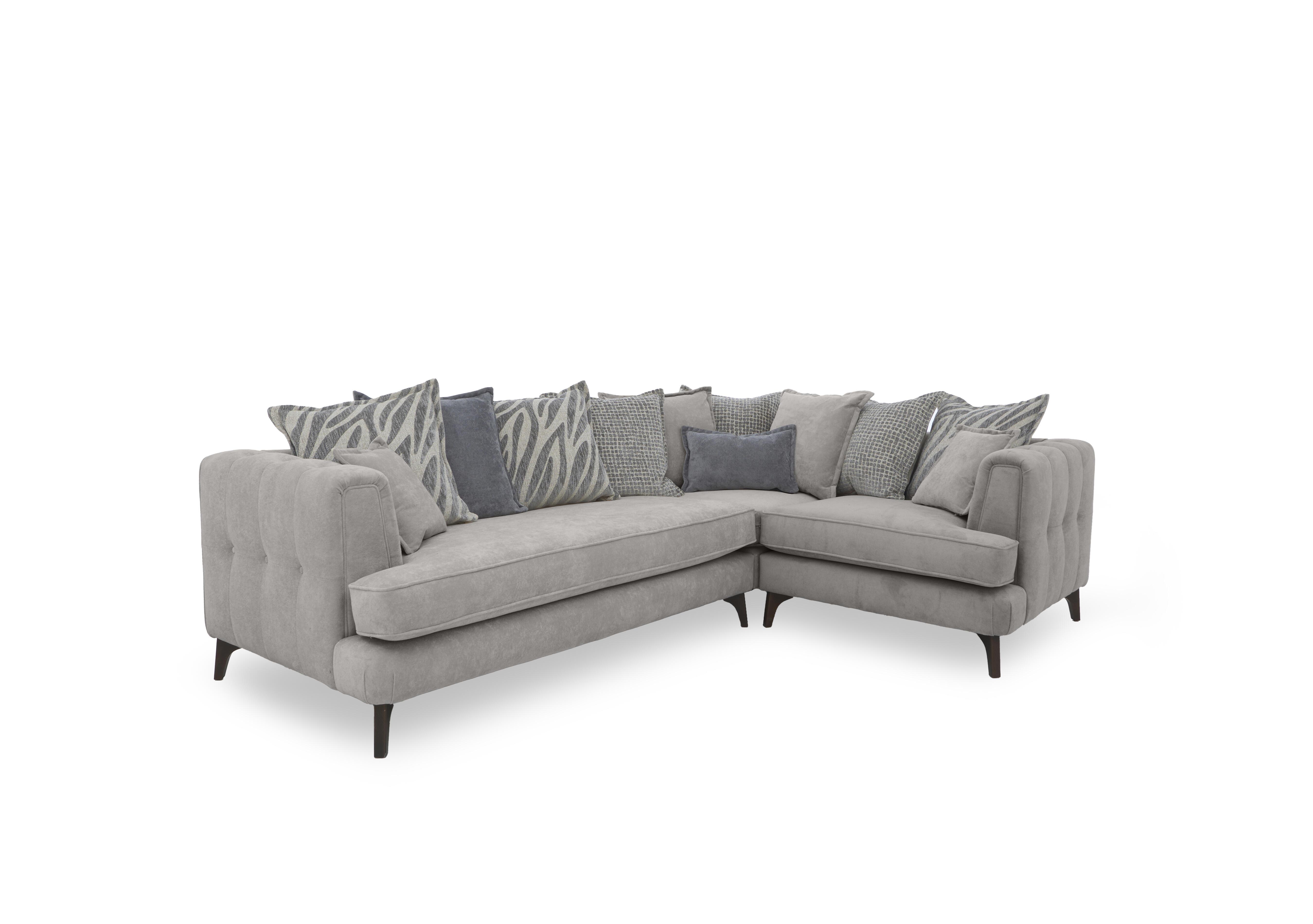 Farrah Scatter Back Corner Sofa in Riga Silver - Zena Silver Dw on Furniture Village