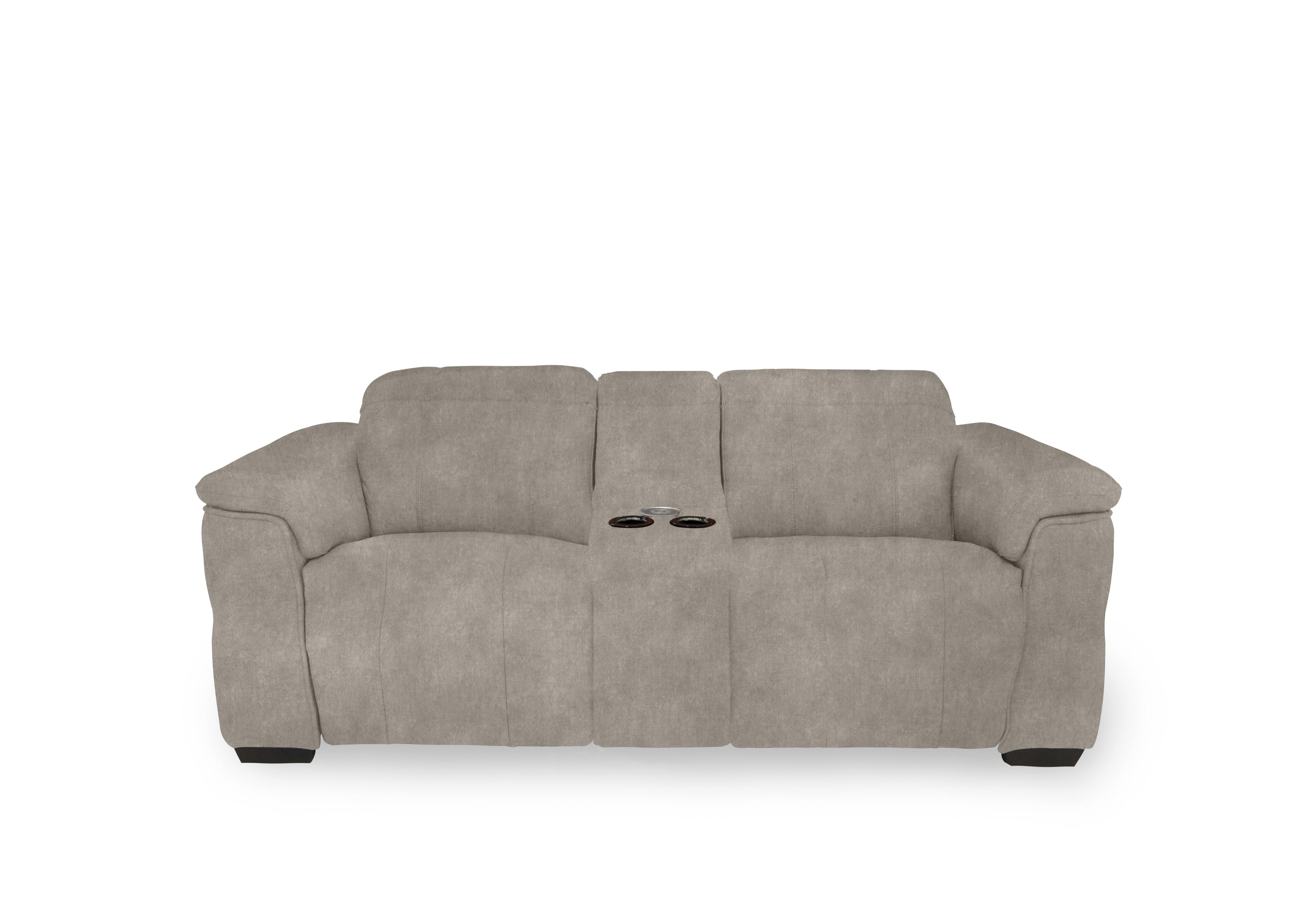 Inca Fabric 2 Seater Power Recliner Sofa with Pop Up Light Console and Power Headrests in 18177 Marble Cream on Furniture Village