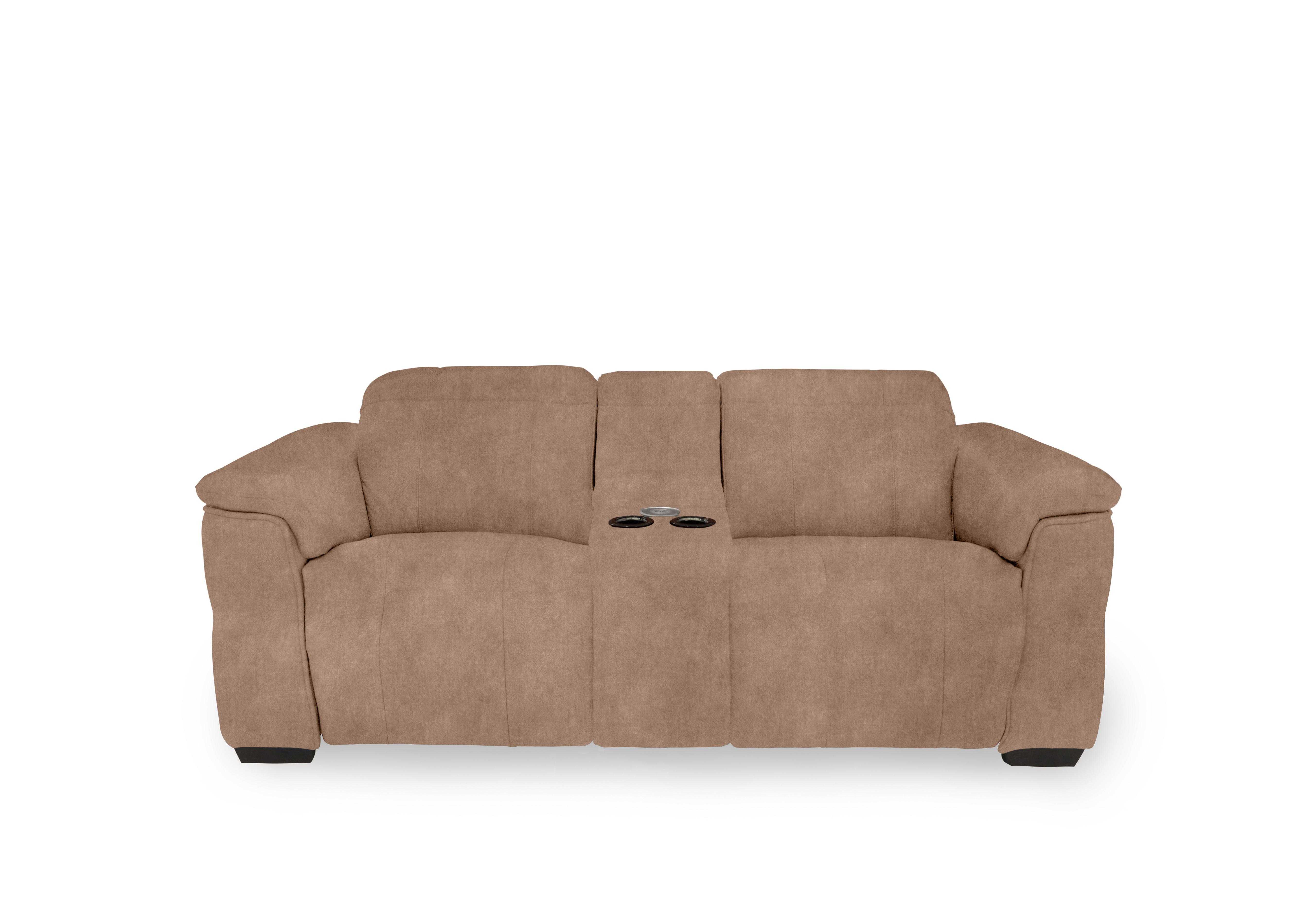 Inca Fabric 2 Seater Power Recliner Sofa with Pop Up Light Console and Power Headrests in Dexter Sand 43507 on Furniture Village
