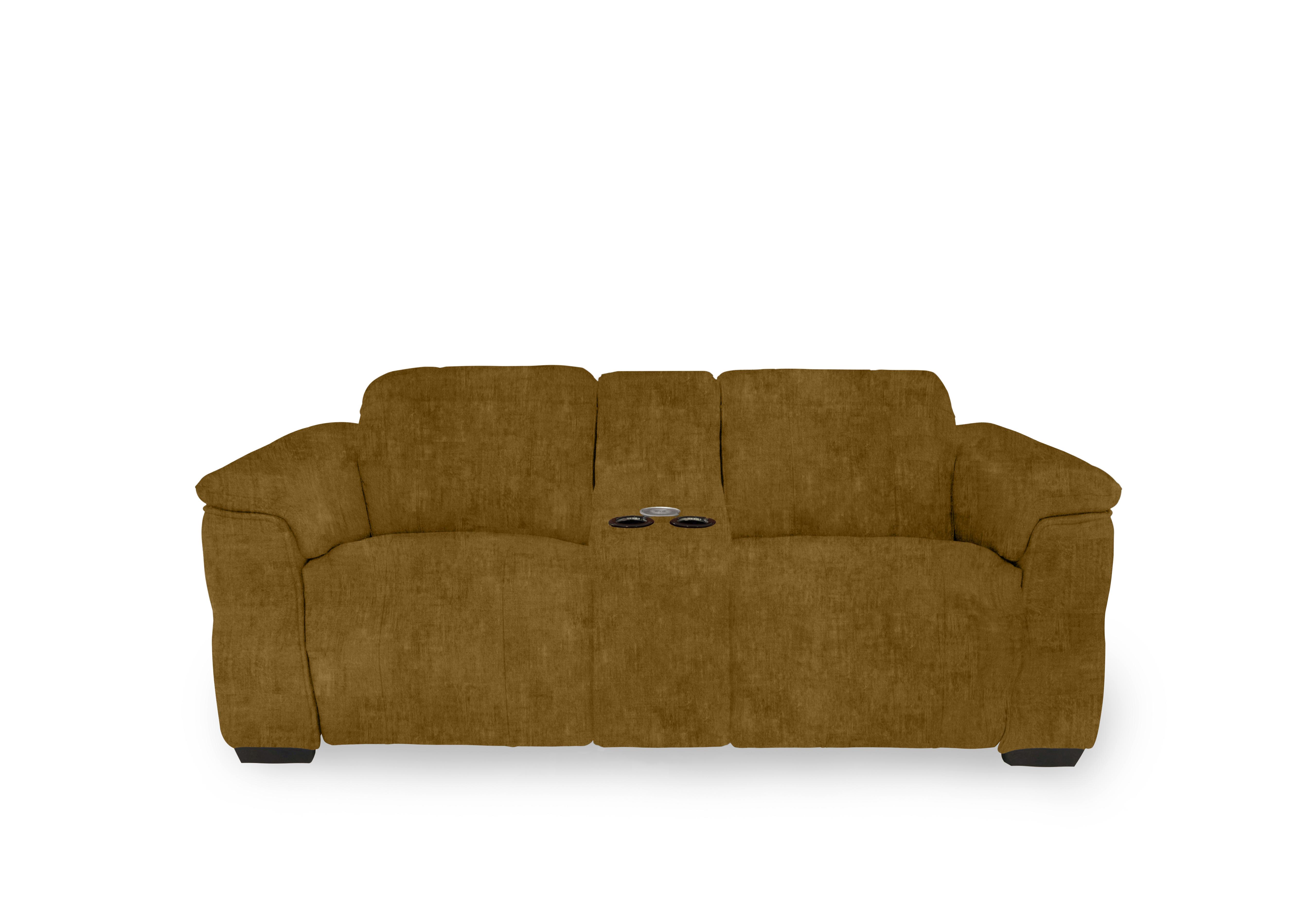 Inca Fabric 2 Seater Power Recliner Sofa with Pop Up Light Console and Power Headrests in Heritage Saffron 52002 on Furniture Village