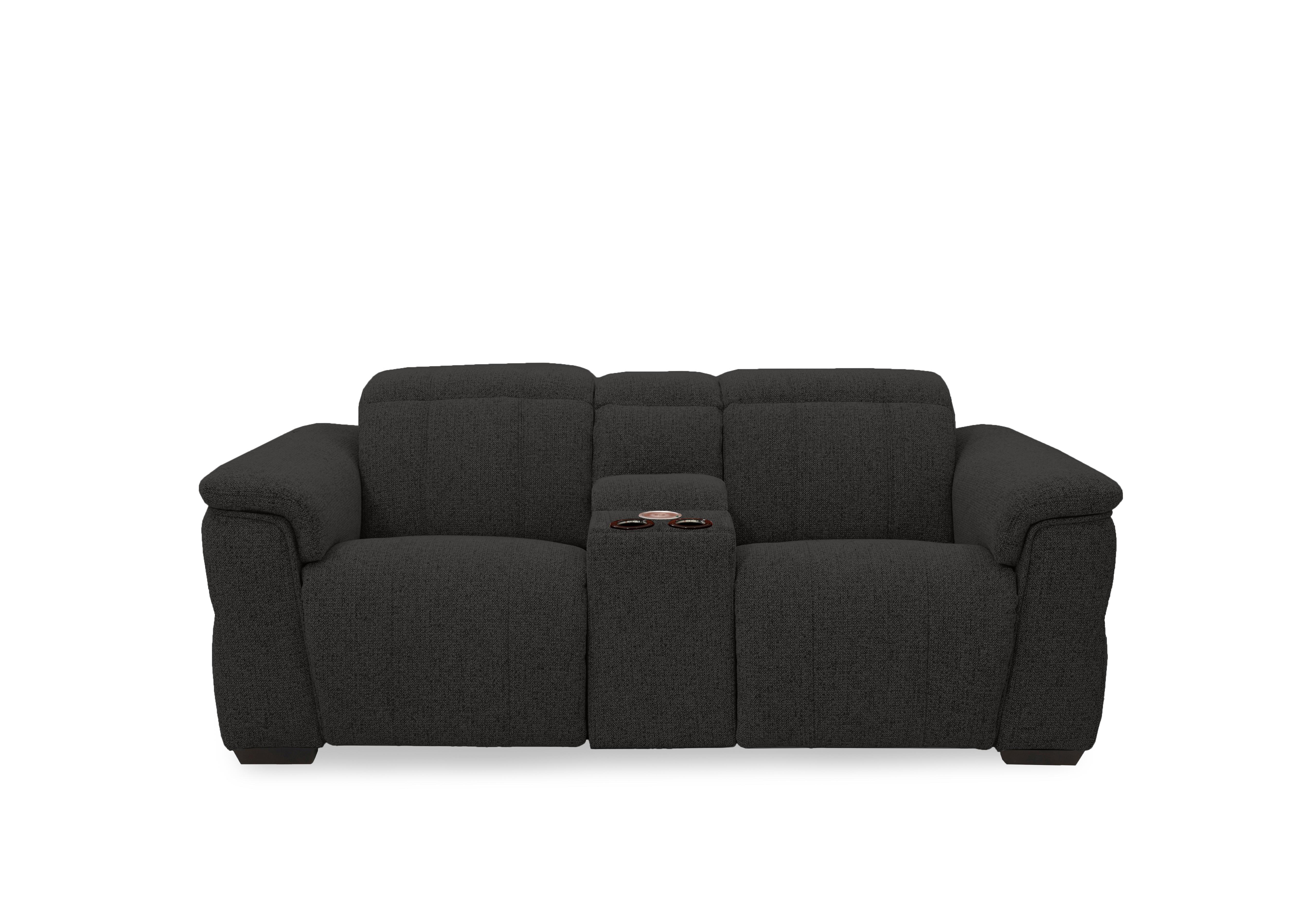 Inca Fabric 2 Seater Power Recliner Sofa with Pop Up Light Console and Power Headrests in Manhattan Indigo 58009 on Furniture Village