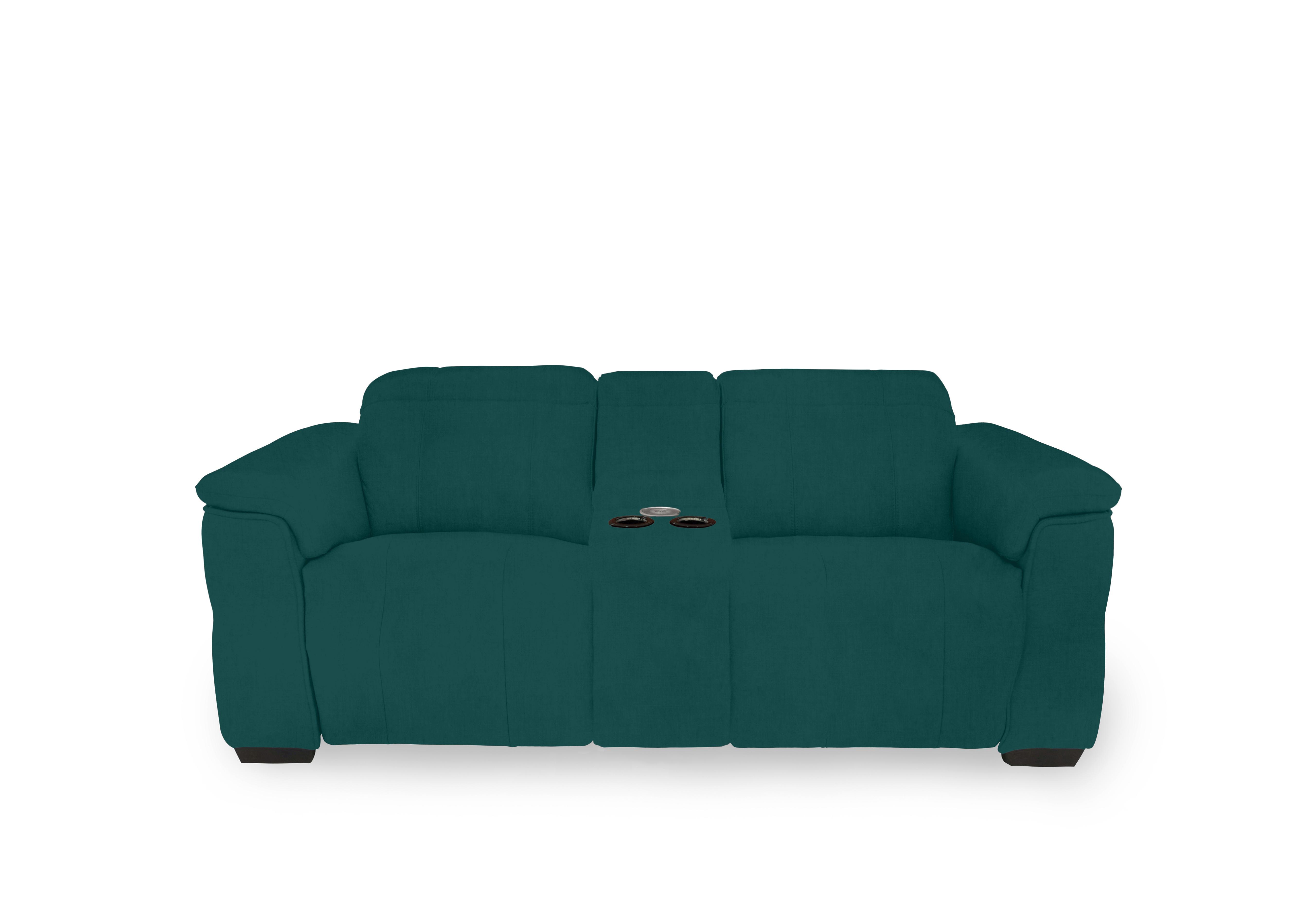 Inca Fabric 2 Seater Power Recliner Sofa with Pop Up Light Console and Power Headrests in Opulence Teal 51003 on Furniture Village