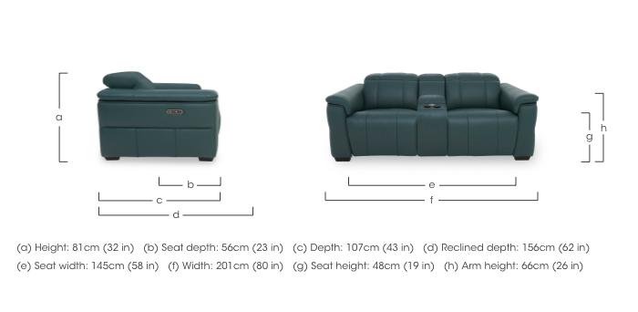 Inca Leather 2 Seater Power Recliner Sofa with Pop Up Light Console and Power Headrests in  on Furniture Village