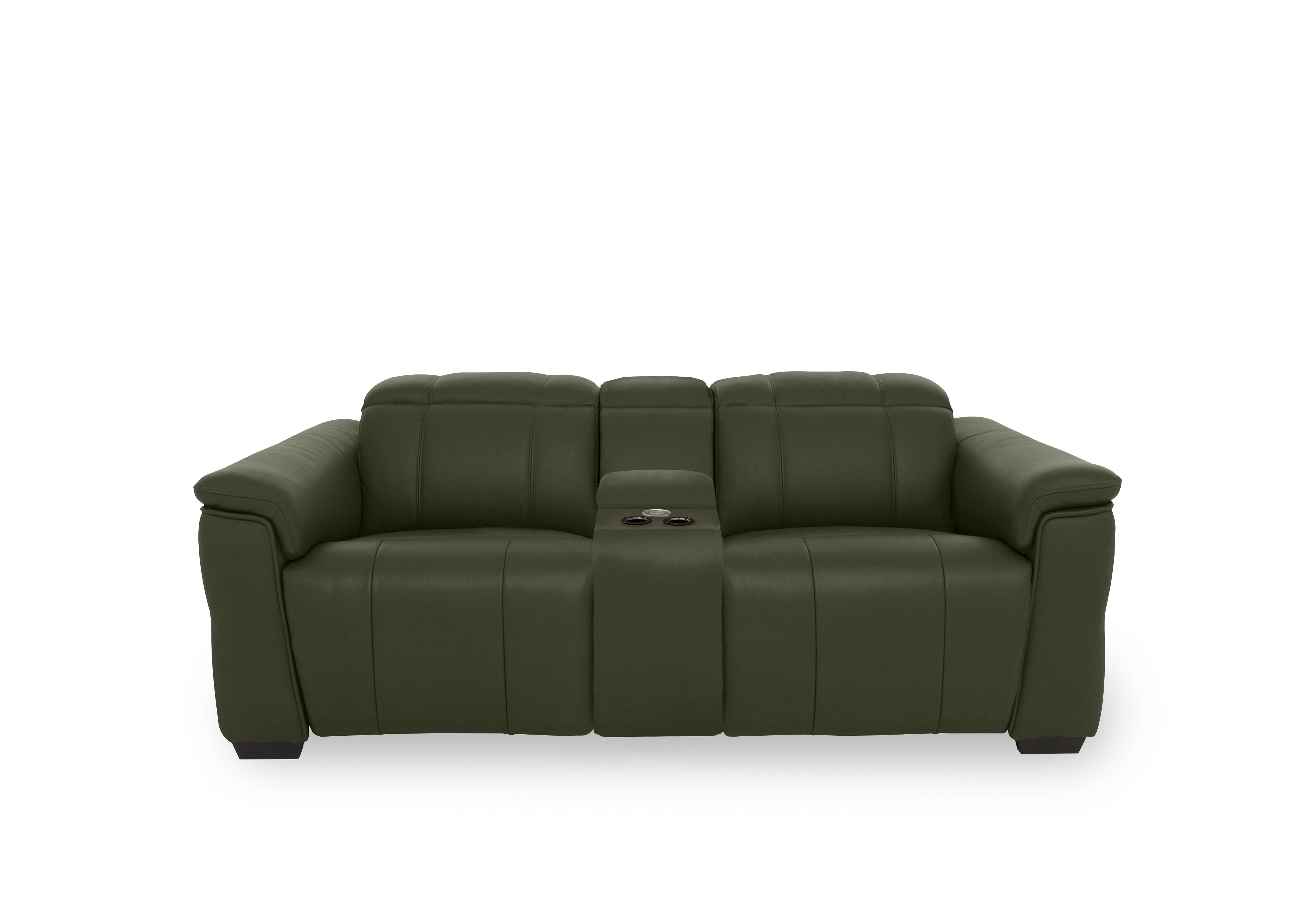 Inca Leather 2 Seater Power Recliner Sofa with Pop Up Light Console and Power Headrests in Cat-40/10 Oslo Pine on Furniture Village