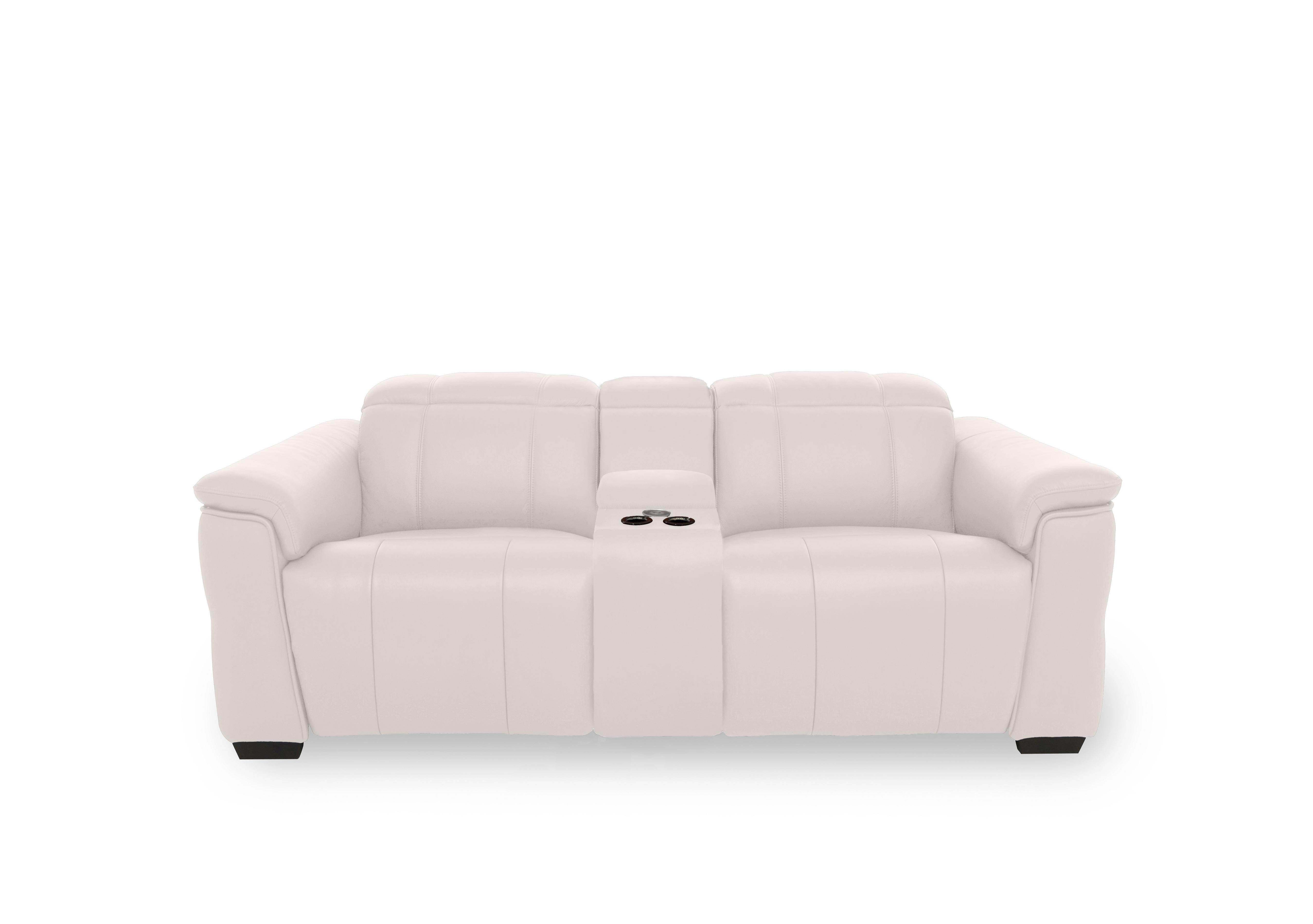 Inca Leather 2 Seater Power Recliner Sofa with Pop Up Light Console and Power Headrests in Cat-40/13 Cotton on Furniture Village