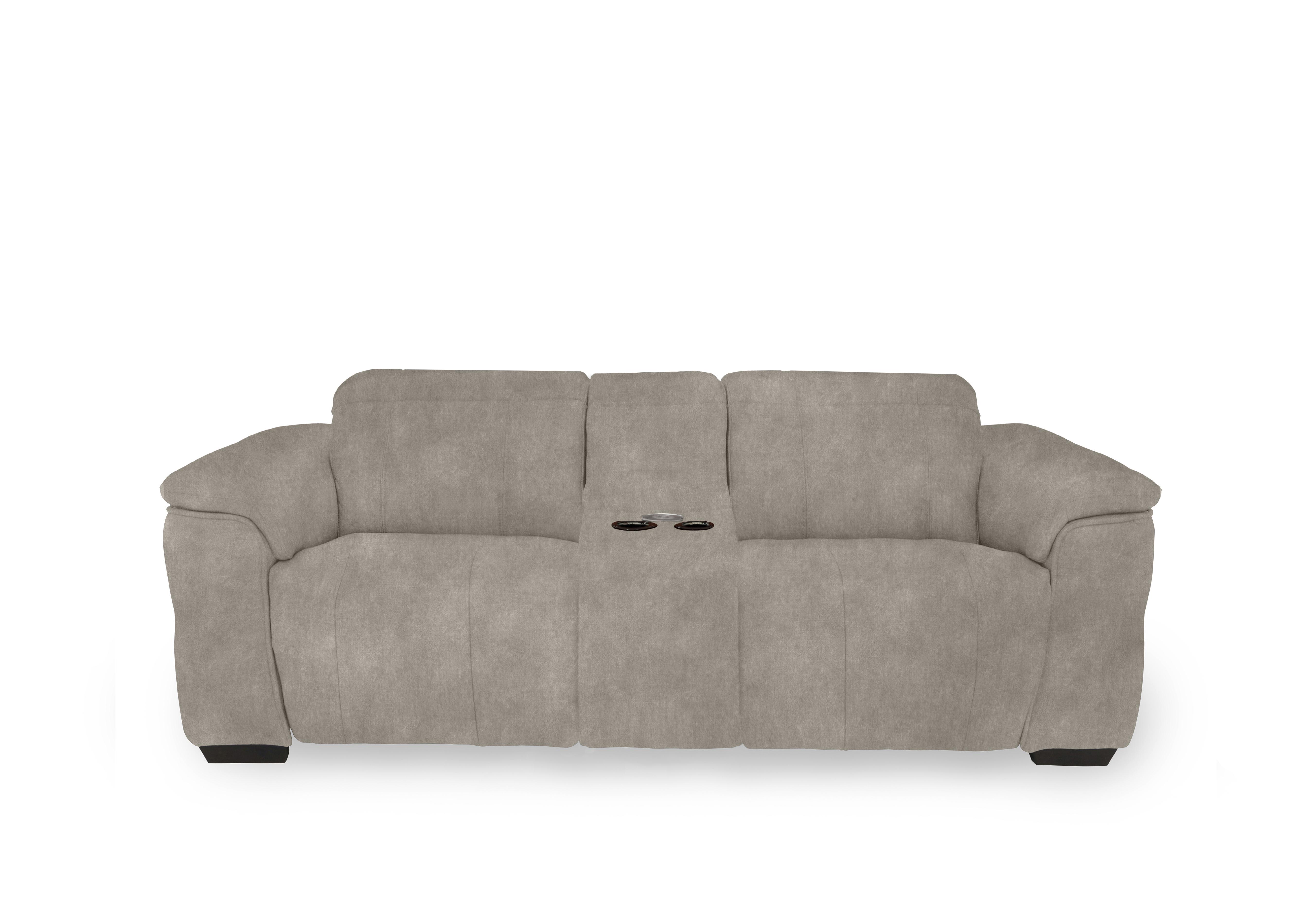 Inca Fabric 3 Seater Power Recliner Sofa with Pop Up Light Console and Power Headrests in 18177 Marble Cream on Furniture Village