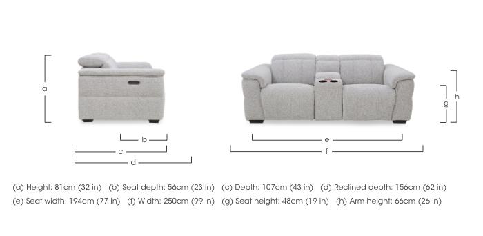 Inca Fabric 3 Seater Power Recliner Sofa with Pop Up Light Console and Power Headrests in  on Furniture Village