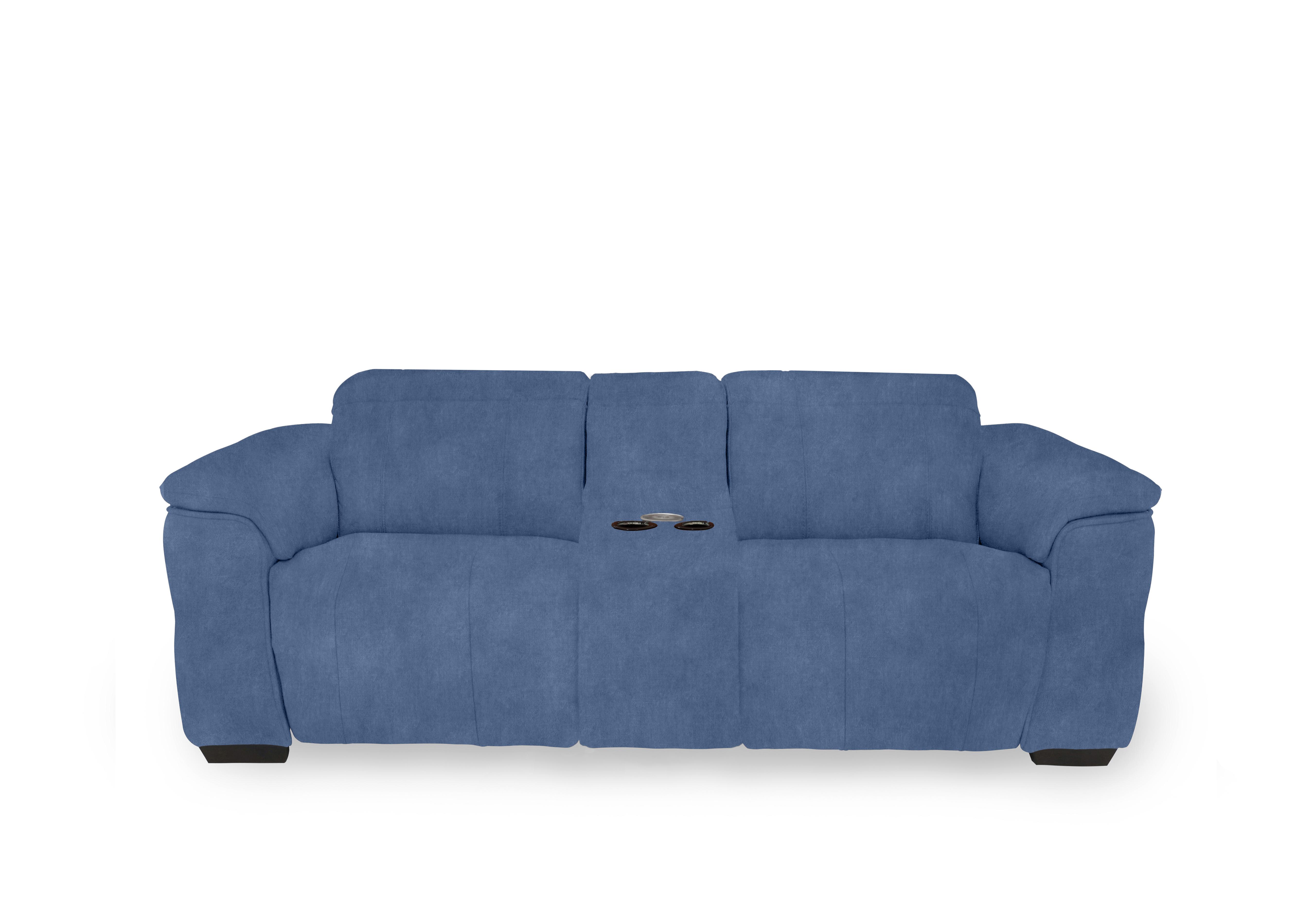Inca Fabric 3 Seater Power Recliner Sofa with Pop Up Light Console and Power Headrests in Dexter Wave 43525 on Furniture Village