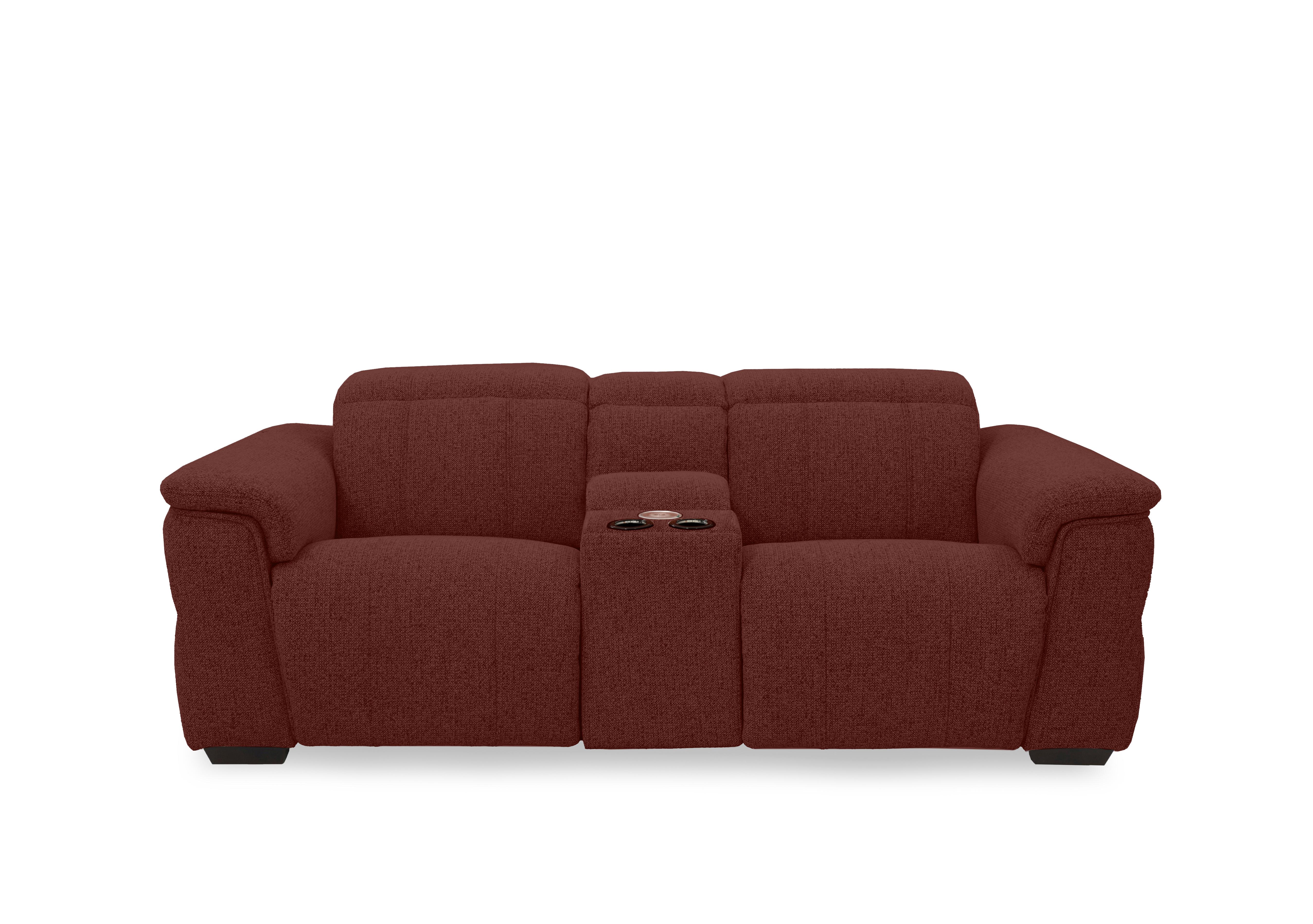 Inca Fabric 3 Seater Power Recliner Sofa with Pop Up Light Console and Power Headrests in Manhattan Burnt Sienna 58008 on Furniture Village