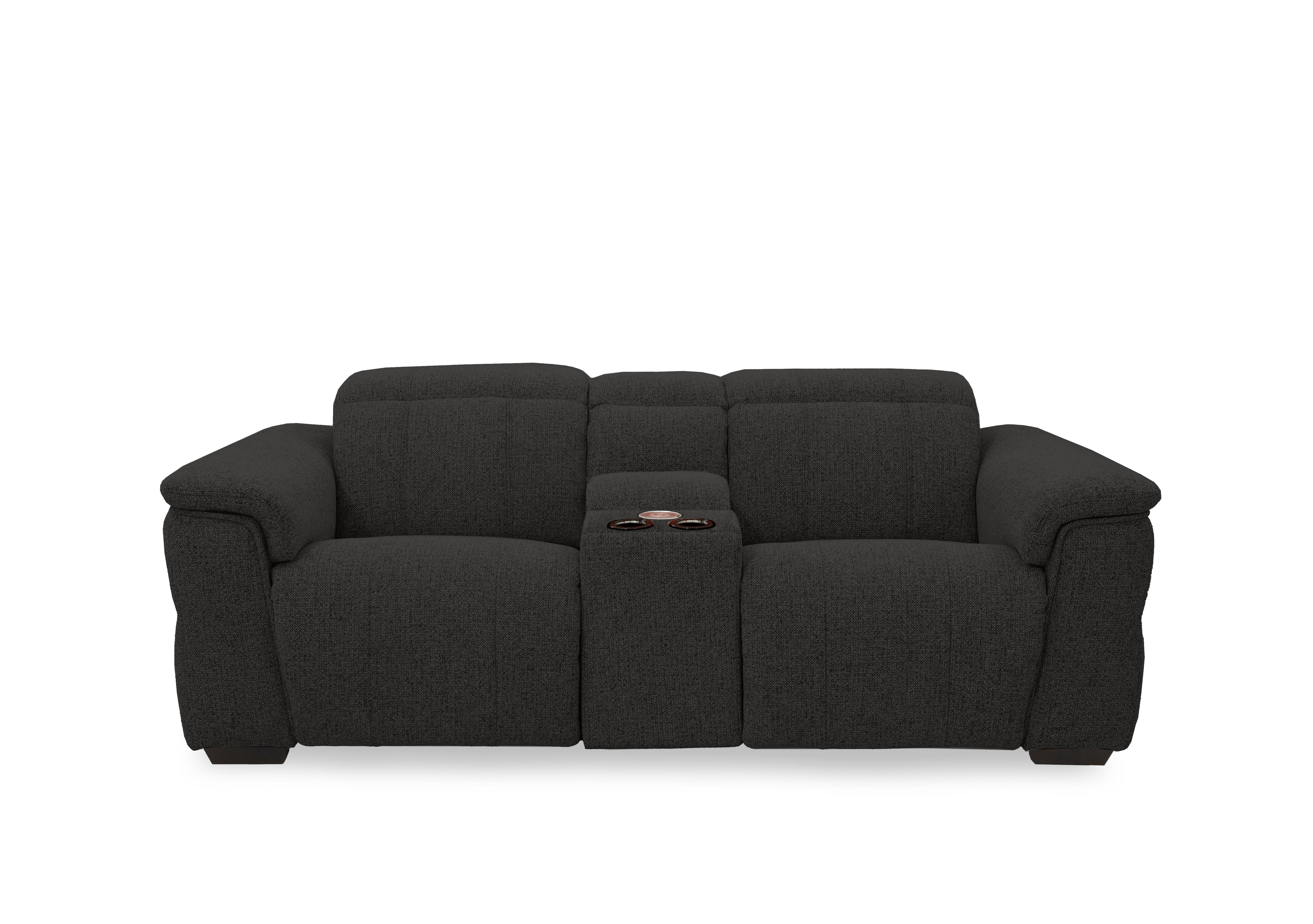 Inca Fabric 3 Seater Power Recliner Sofa with Pop Up Light Console and Power Headrests in Manhattan Indigo 58009 on Furniture Village