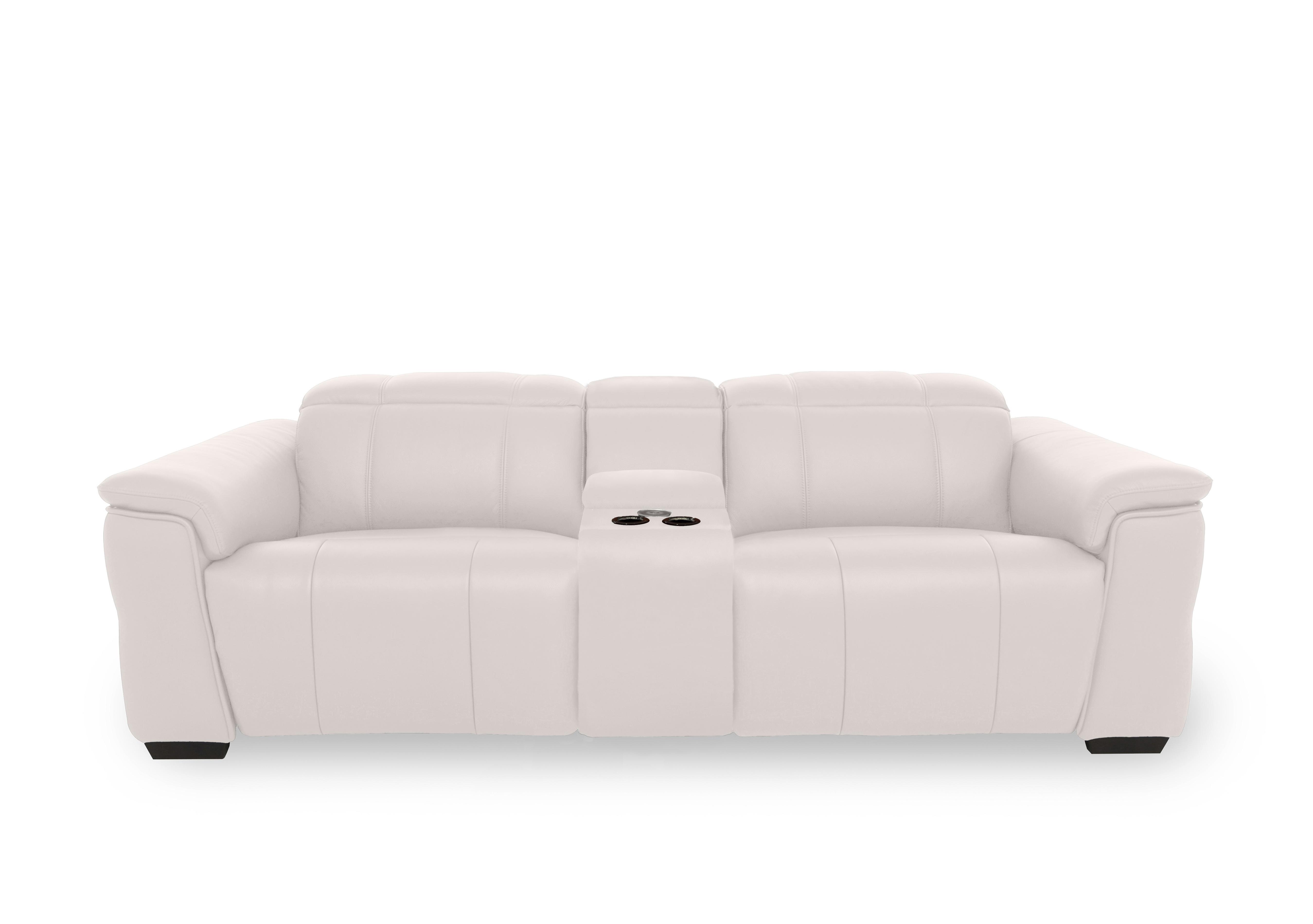 Inca Leather 3 Seater Power Recliner Sofa with Pop Up Light Console and Power Headrests in Cat-40/13 Cotton on Furniture Village