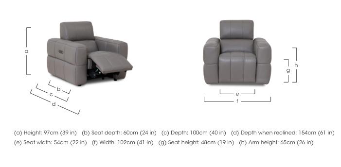 Cube Leather Power Recliner Chair with Power Headrest in  on Furniture Village